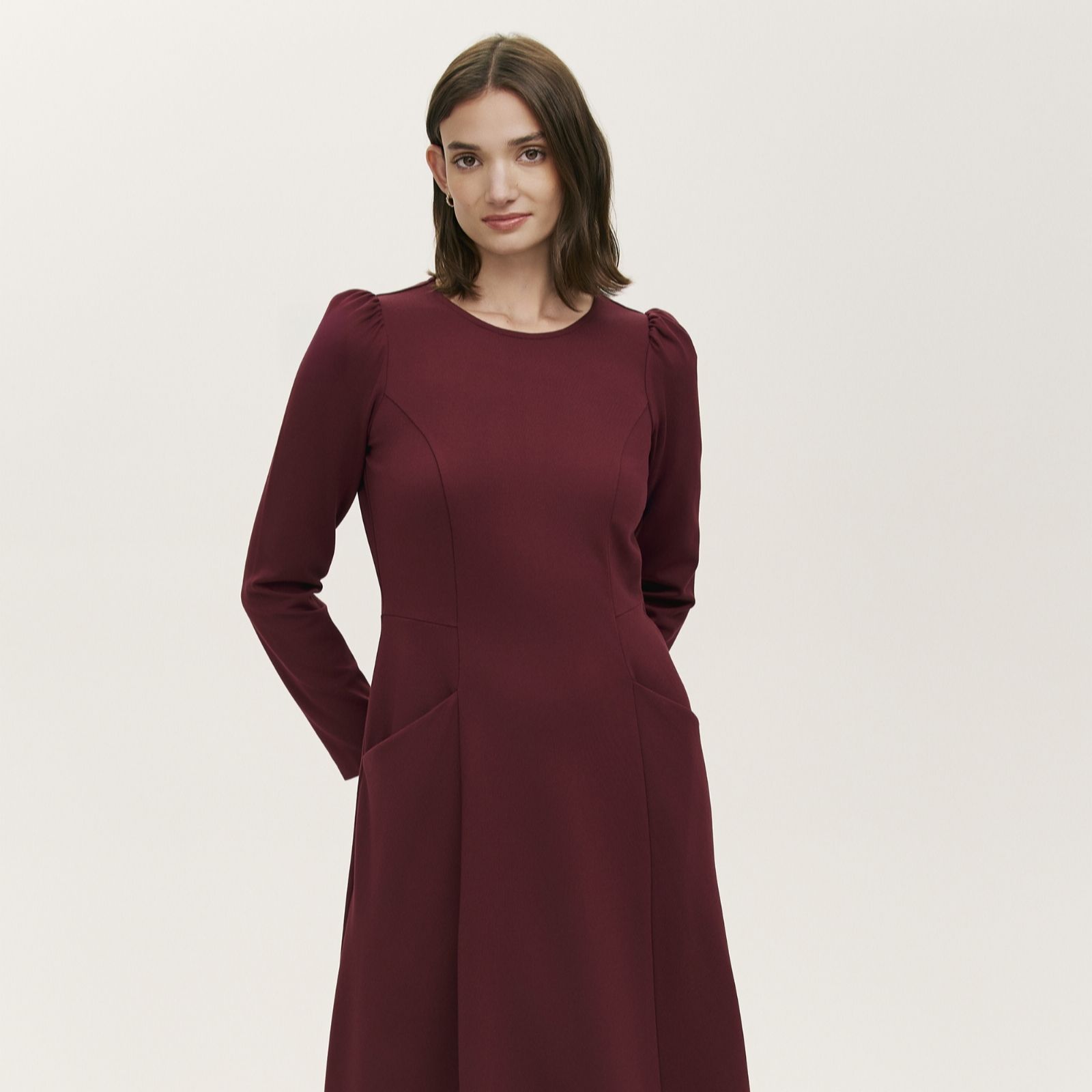 Finery Black London Felice Ponte Jersey Midi Dress Standard