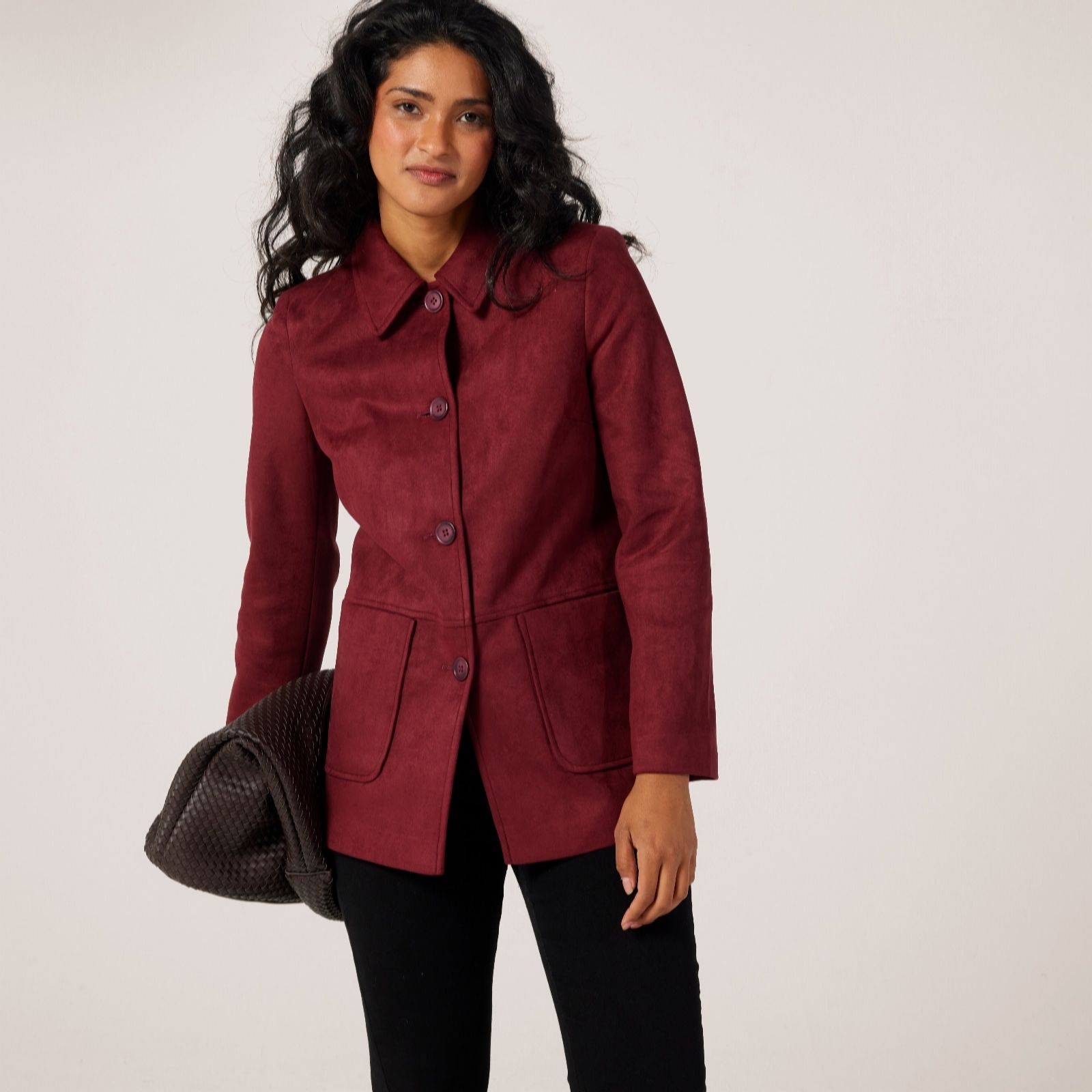Helene Berman Animal Print Faux-Suede Barn Jacket