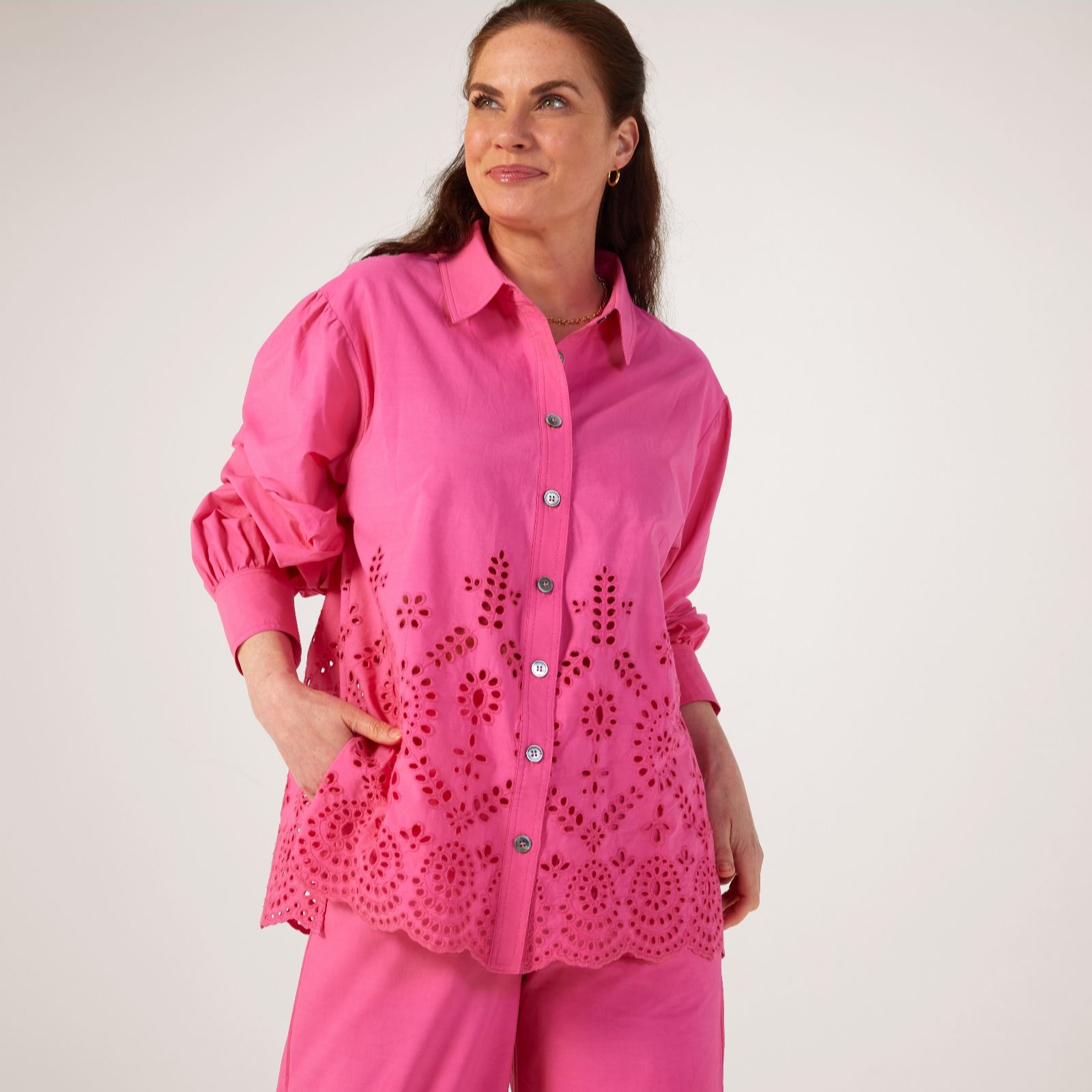 Malissa J Broderie Anglaise Border Shirt
