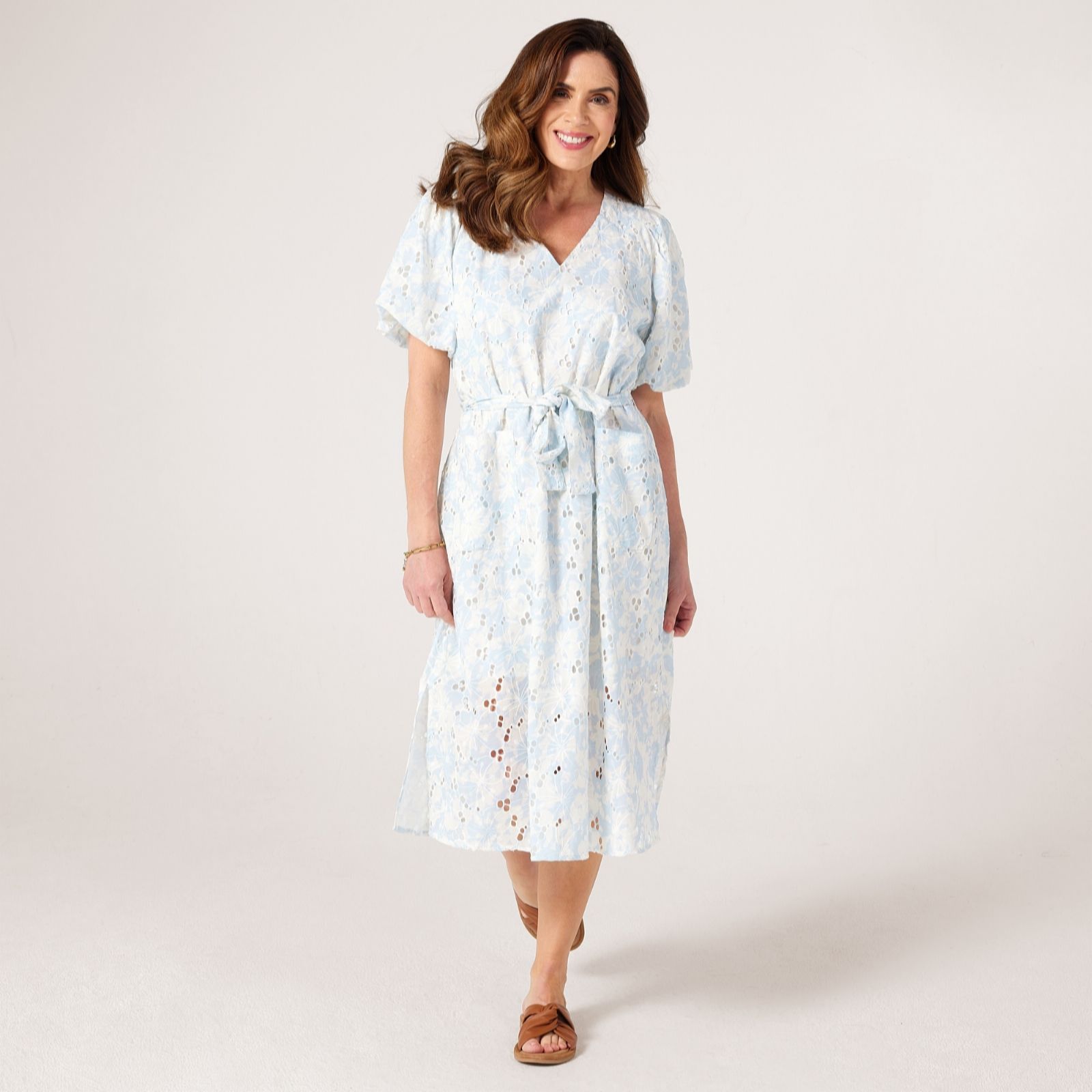 Masai Copenhagen Lavender Norinth 100% Cotton Print Broderie Dress