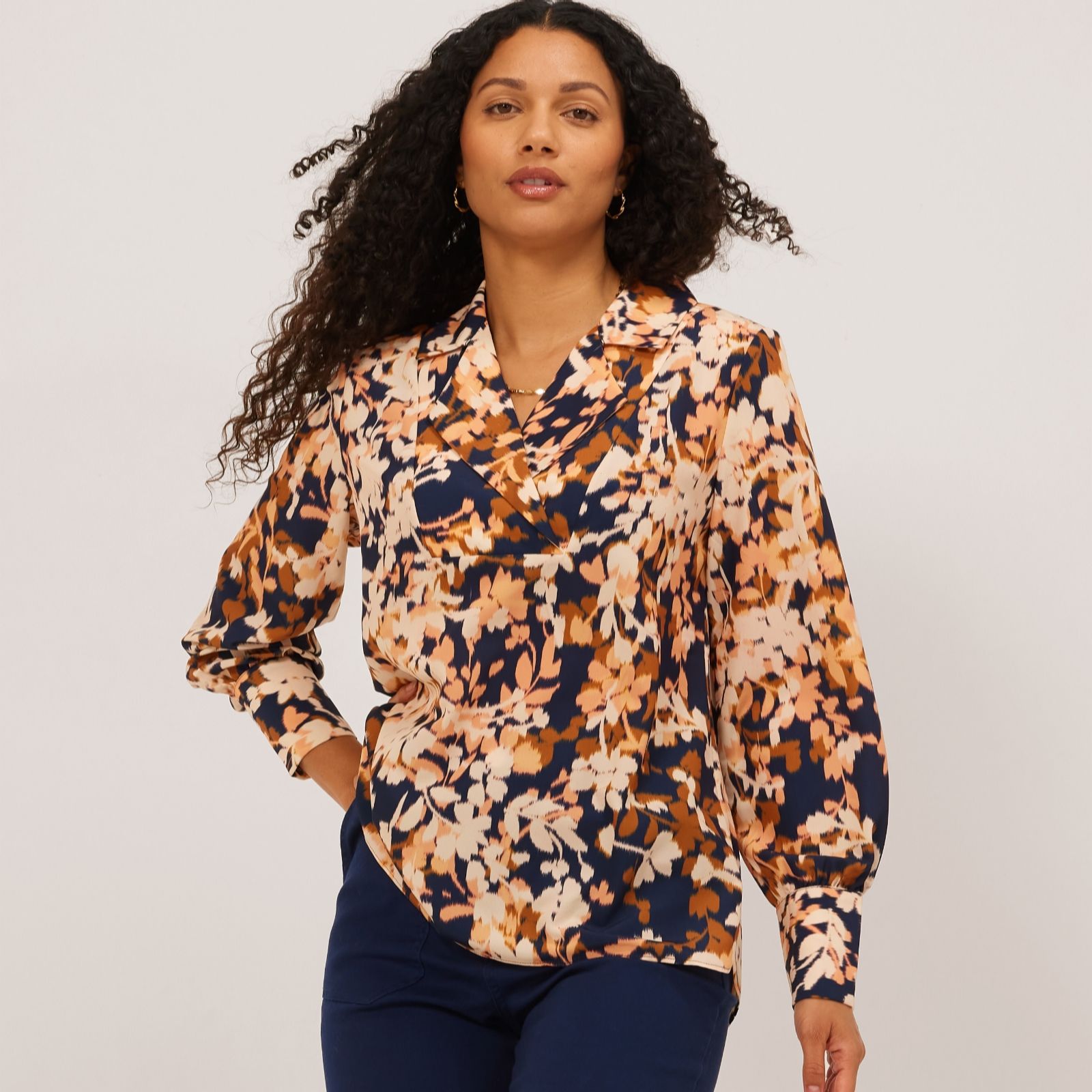 Ruth Langsford Revere Collar Printed Blouse