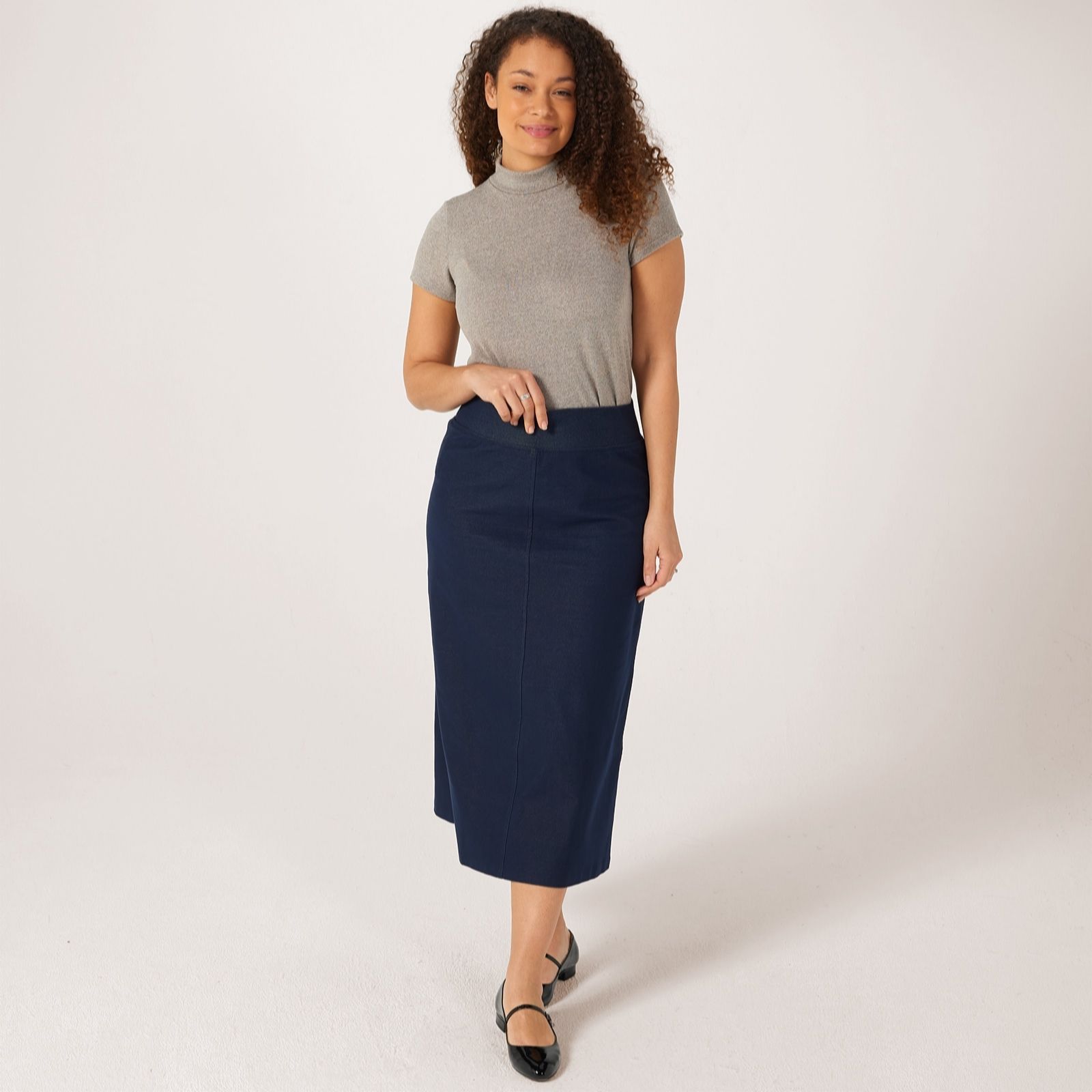 Kim & Co Deluxe Denim Long A-Line Skirt