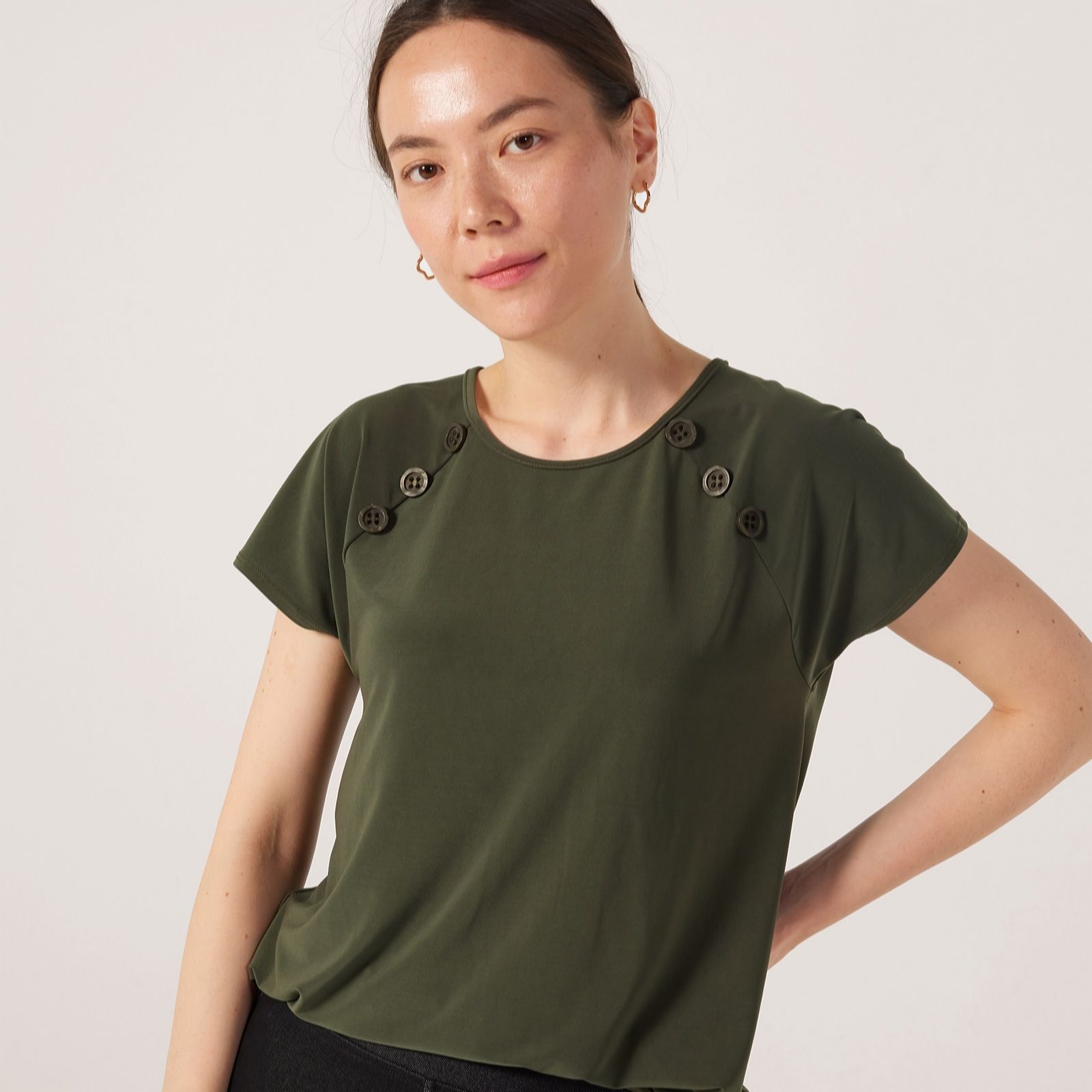Kim & Co Black Deluxe Brazil Jersey Sailor Top