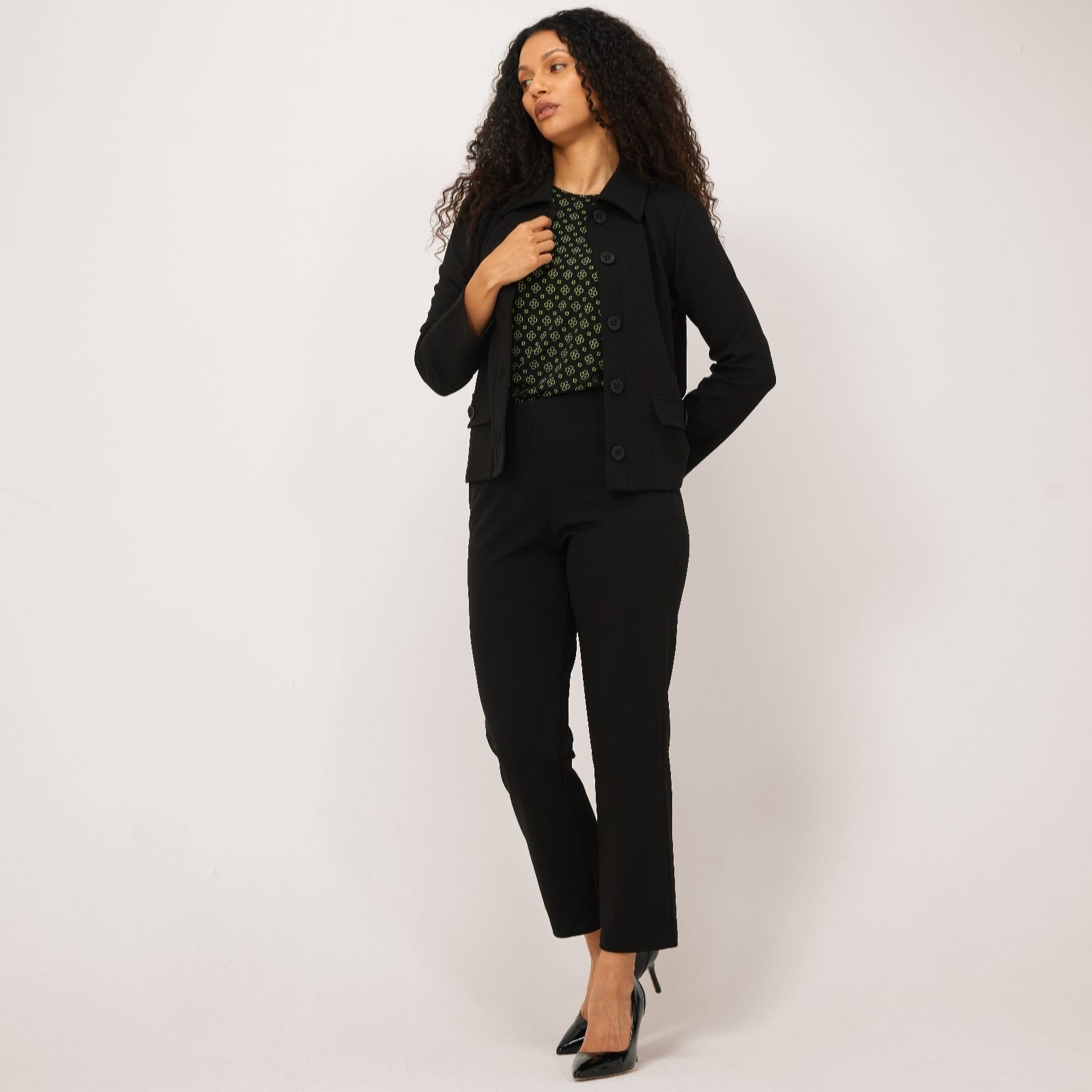 Kim & Co Camel Ponte Crepe Standard Jacket With Pockets
