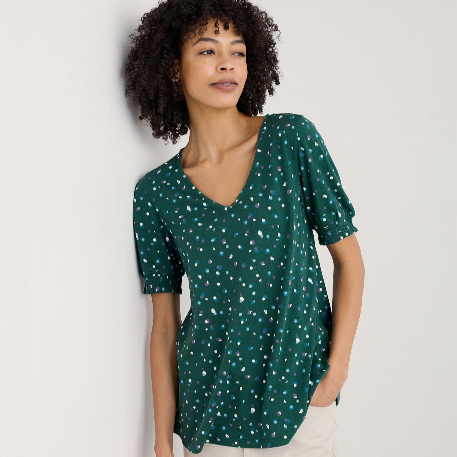 Seasalt Cornwall Short Sleeve Rosehip Jersey Top women's