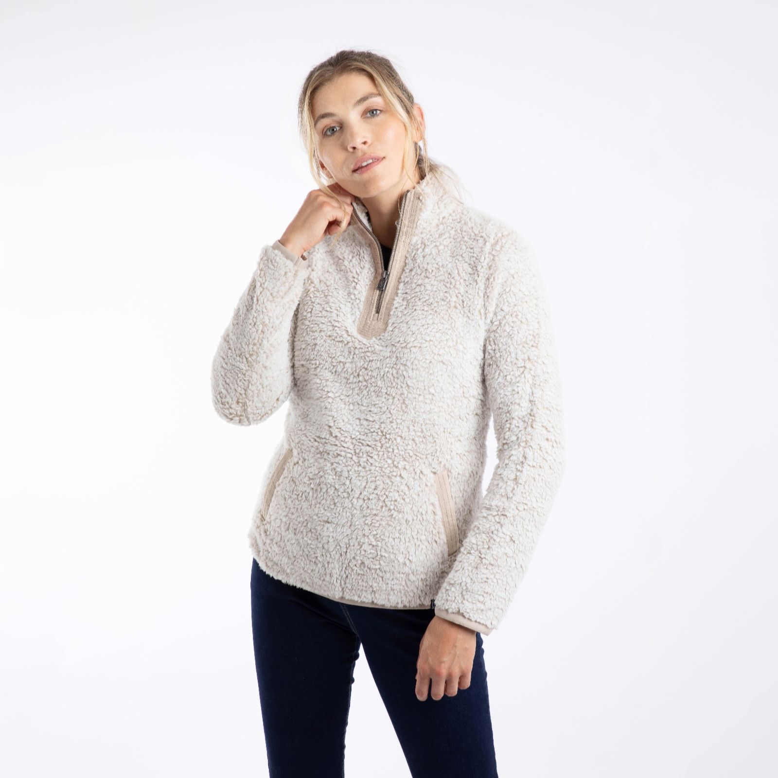 Weird Fish Madi Cosy Quarter Zip Fleece women's