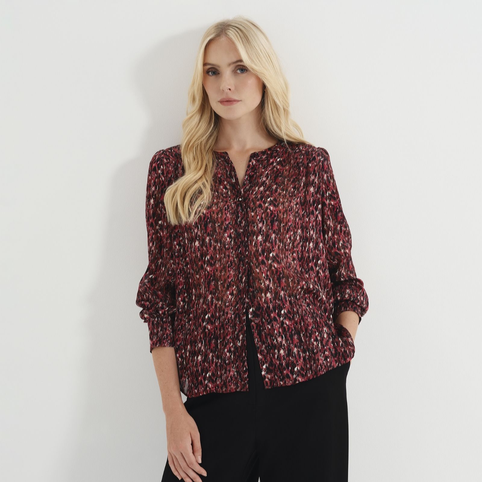 Finery London Lia Satin Stripe Chiffon Blouse women's