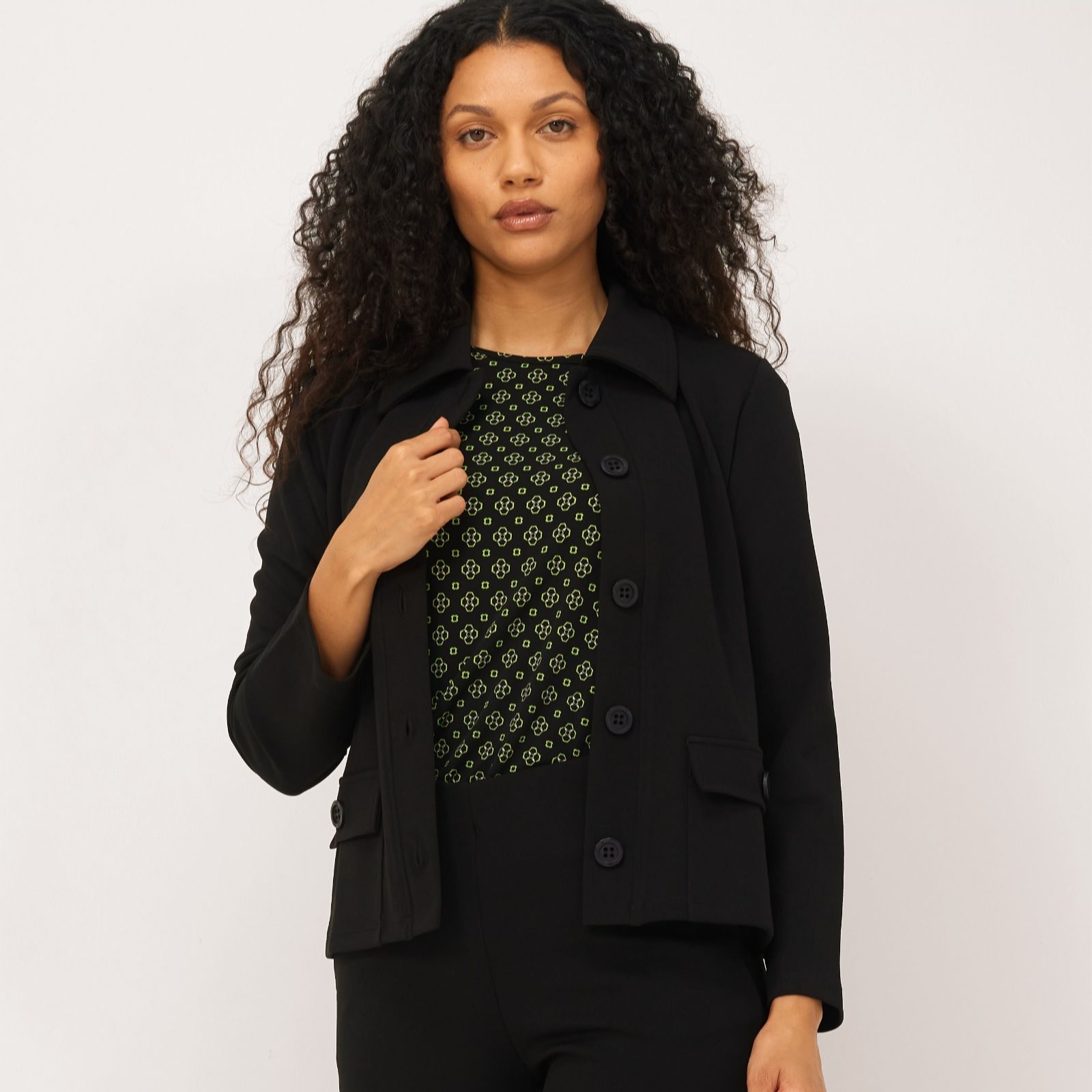 Kim & Co Camel Ponte Crepe Petite Jacket With Pockets
