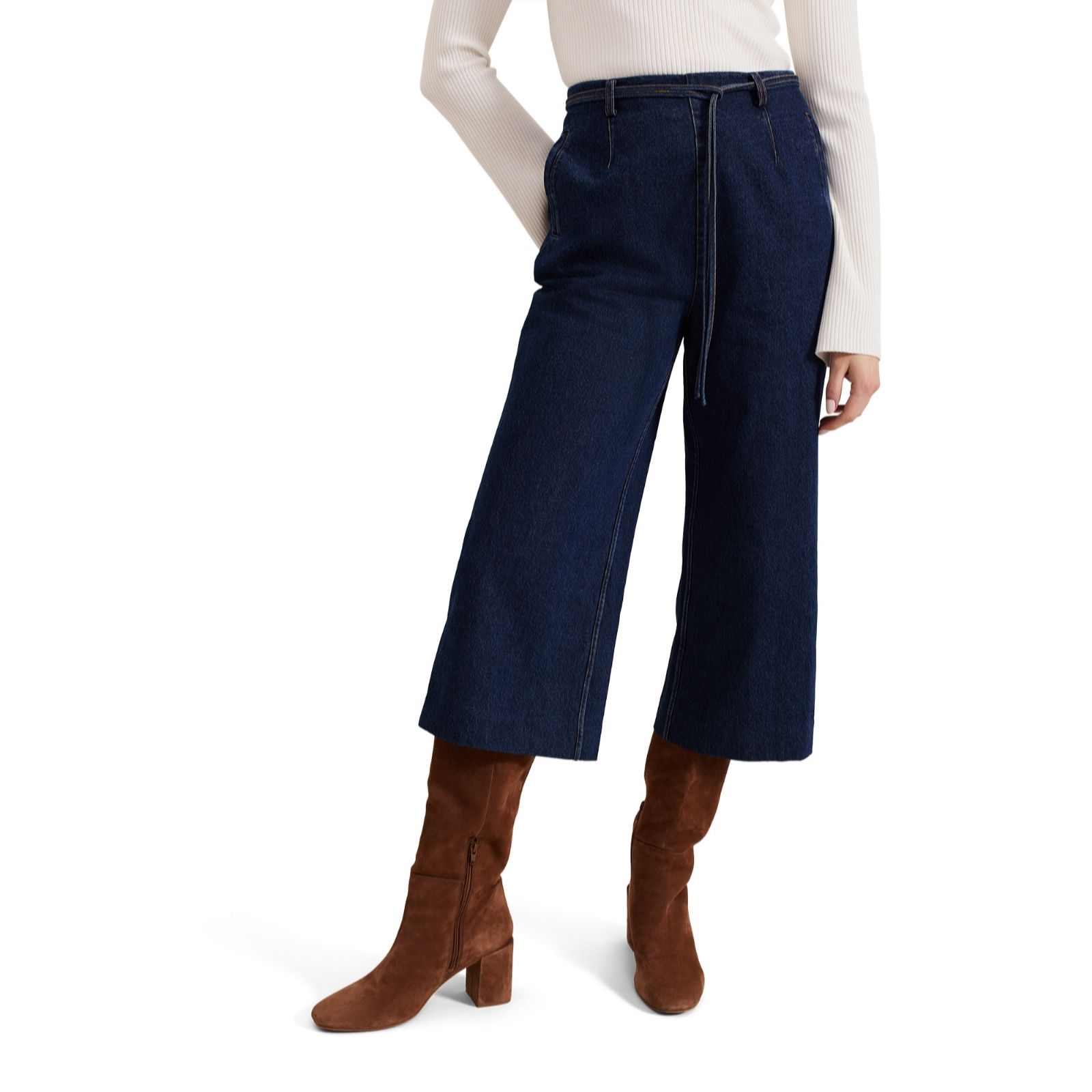 Phase Eight Aubrielle Mid Wash Denim Cropped Trouser