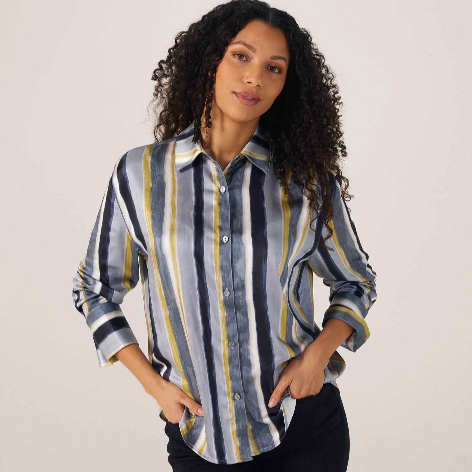 Marlawynne Burnt Orange Multi Satin Shirt Cuff Detail