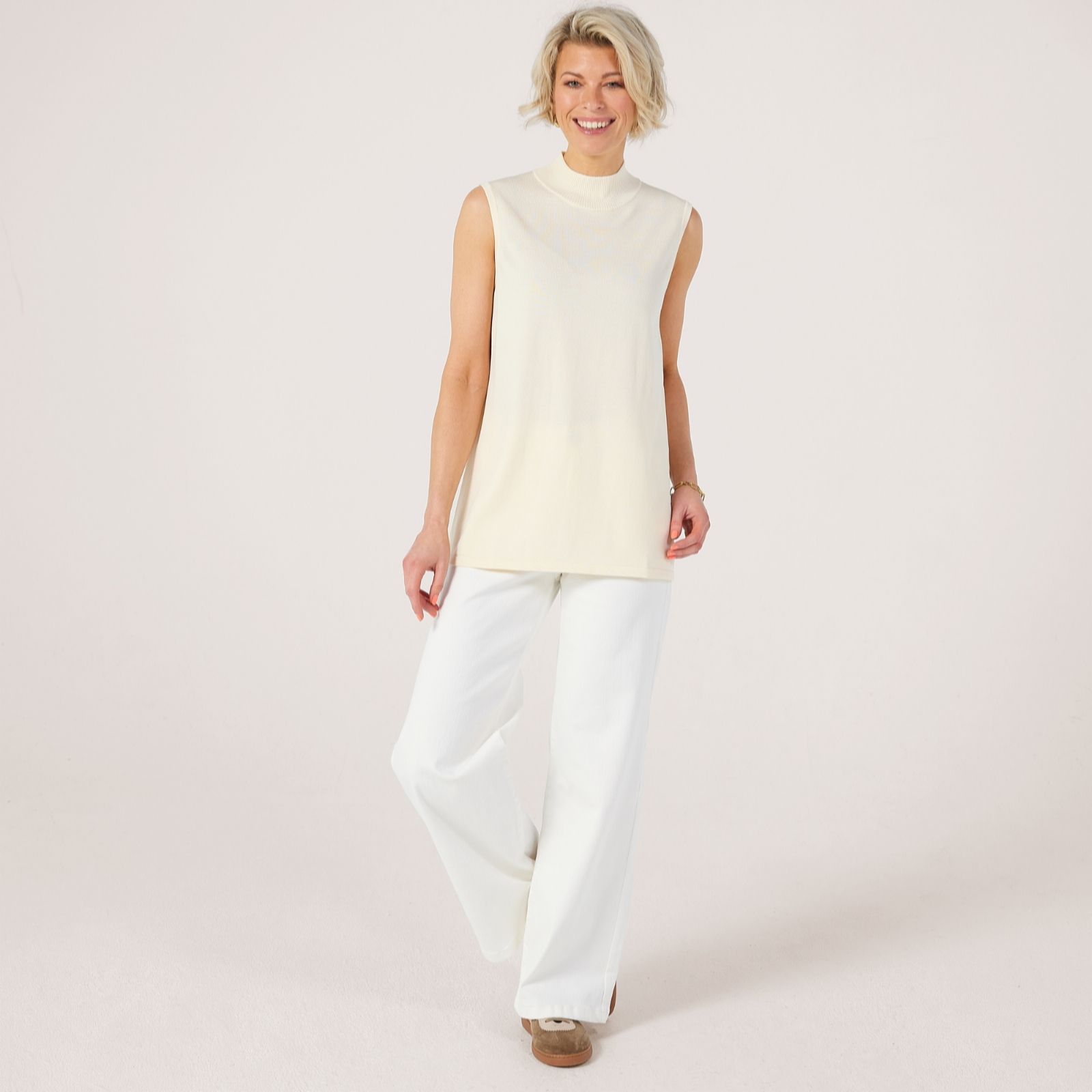 Marlawynne Black Layers Sleeveless Mock Neck Jumper