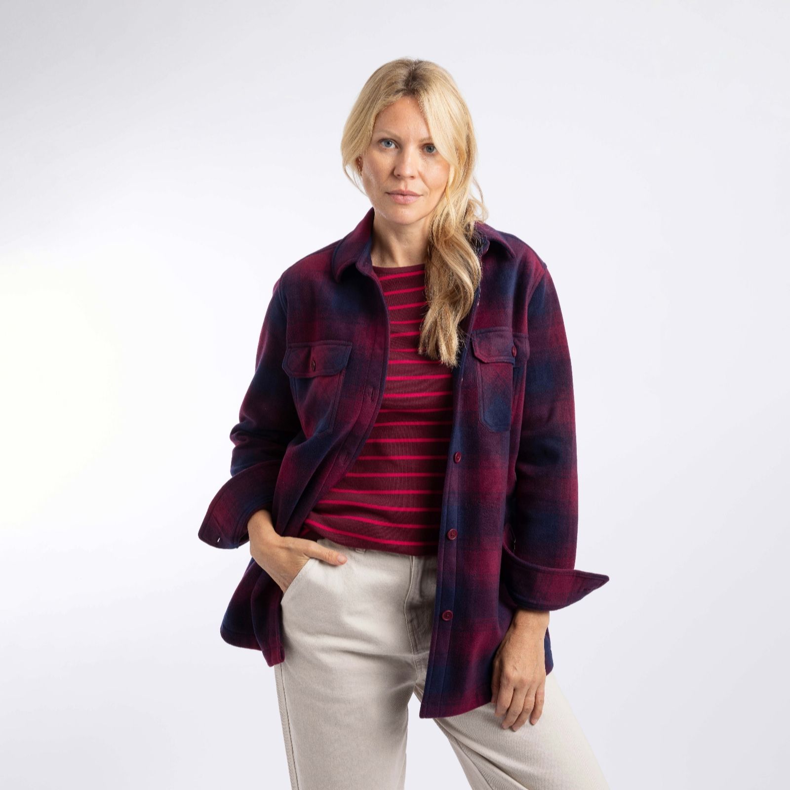 Weird Fish Autumn Check Fleece Shacket women's