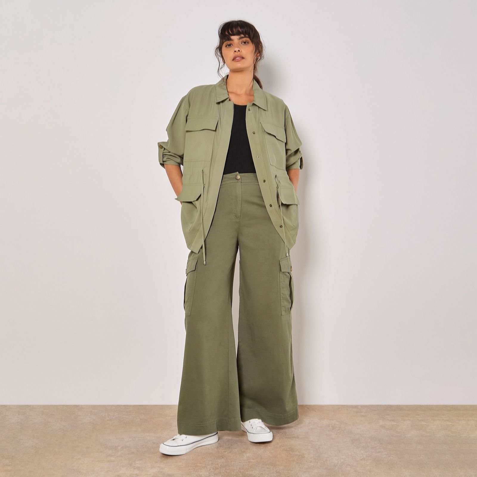 Apricot Chino Wide Leg Trousers women's