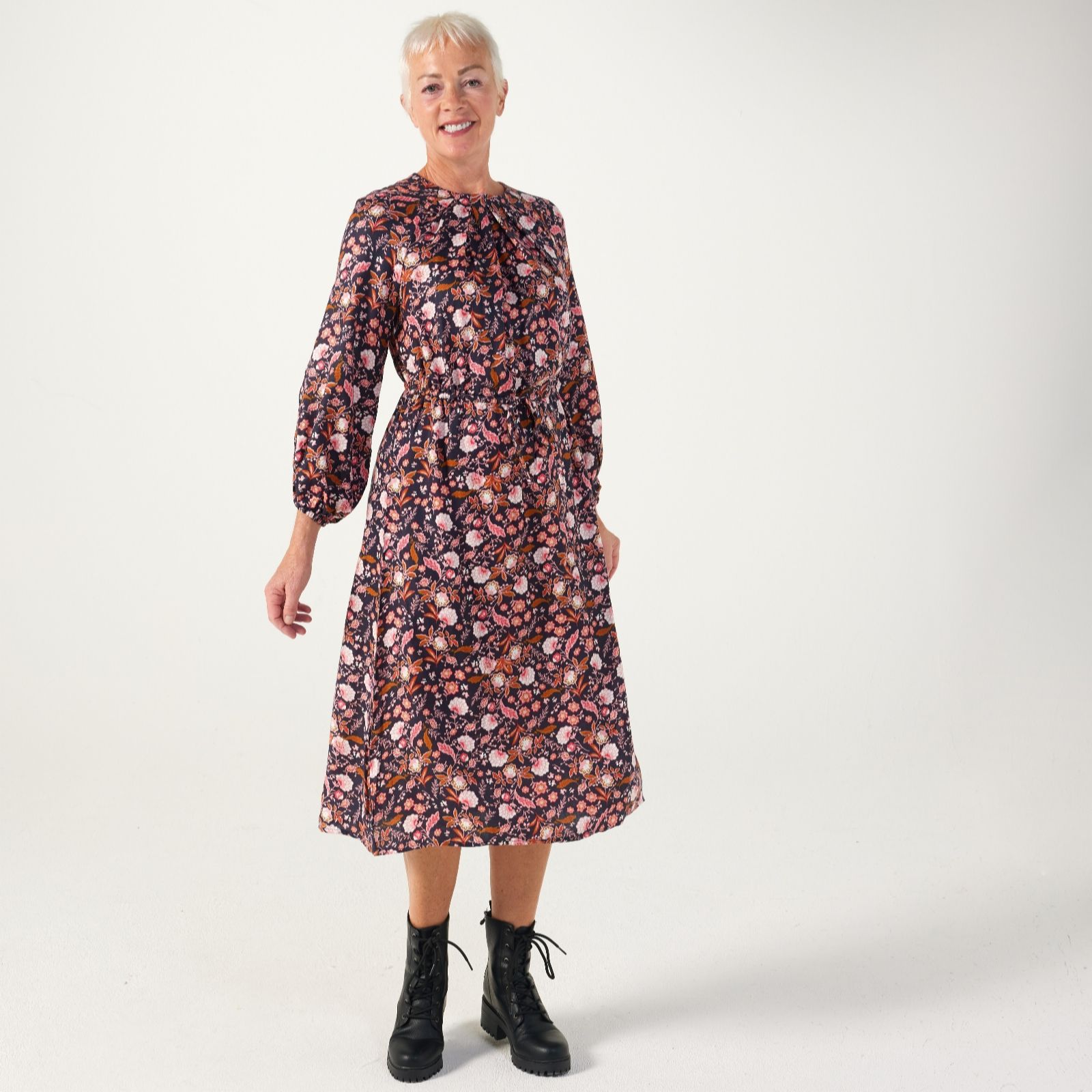 Denim & Co. Twill Floral Print Dress