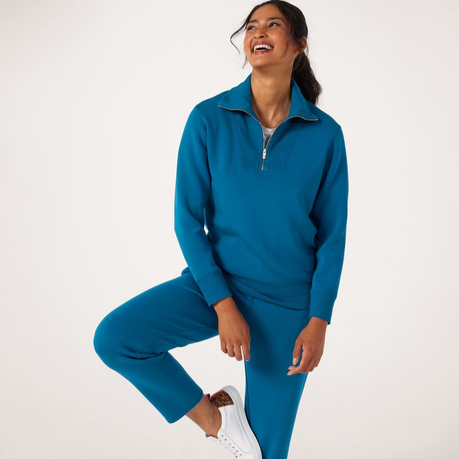 Ruth Langsford Chocolate Leisurewear Half Zip Sweat Top