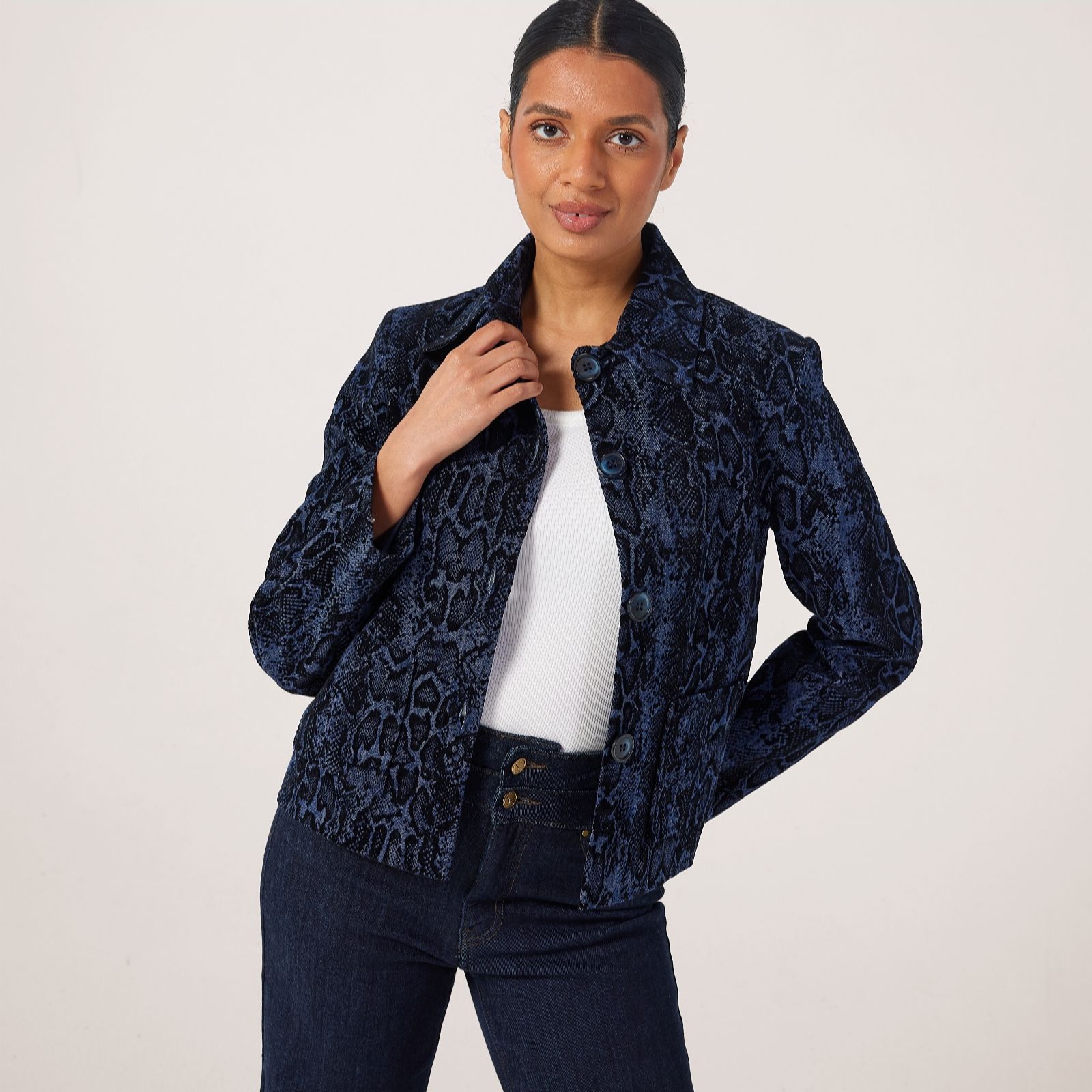 Helene Berman Dark Denim Limited Edition Animal Denim Jacket