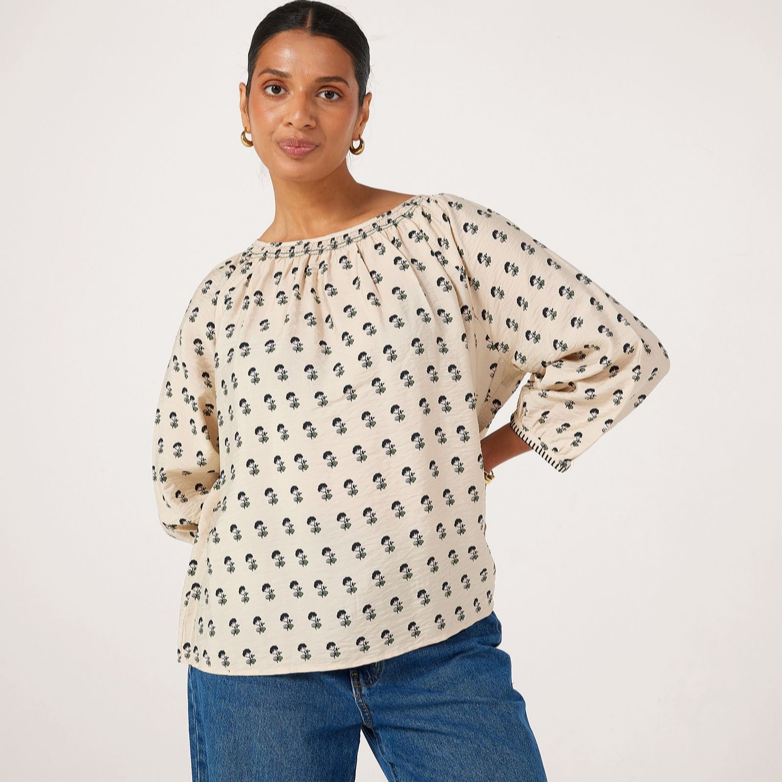 Masai Copenhagen Ivory Baelith Printed Viscose Top