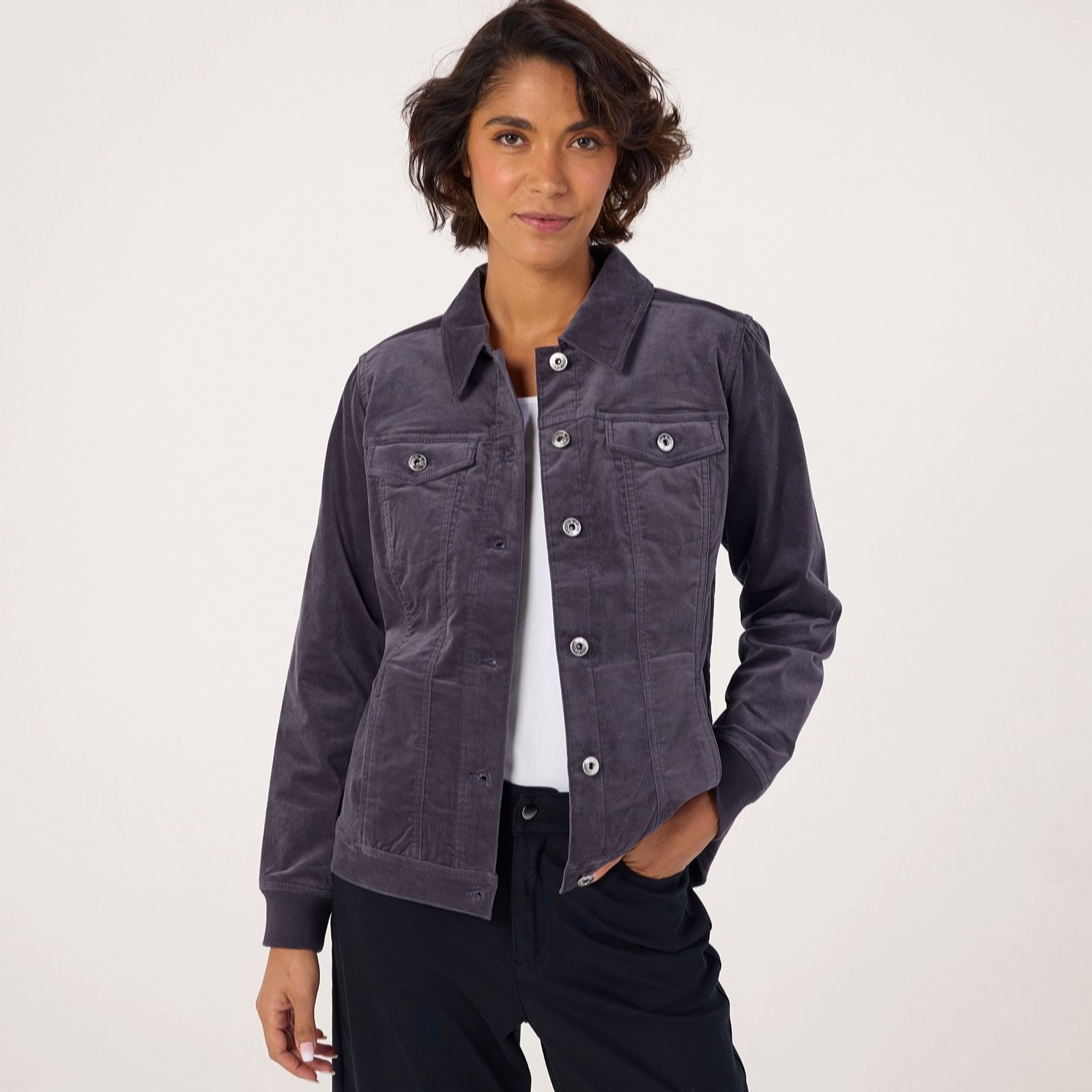 Denim & Co. Velvet Western Jacket women's