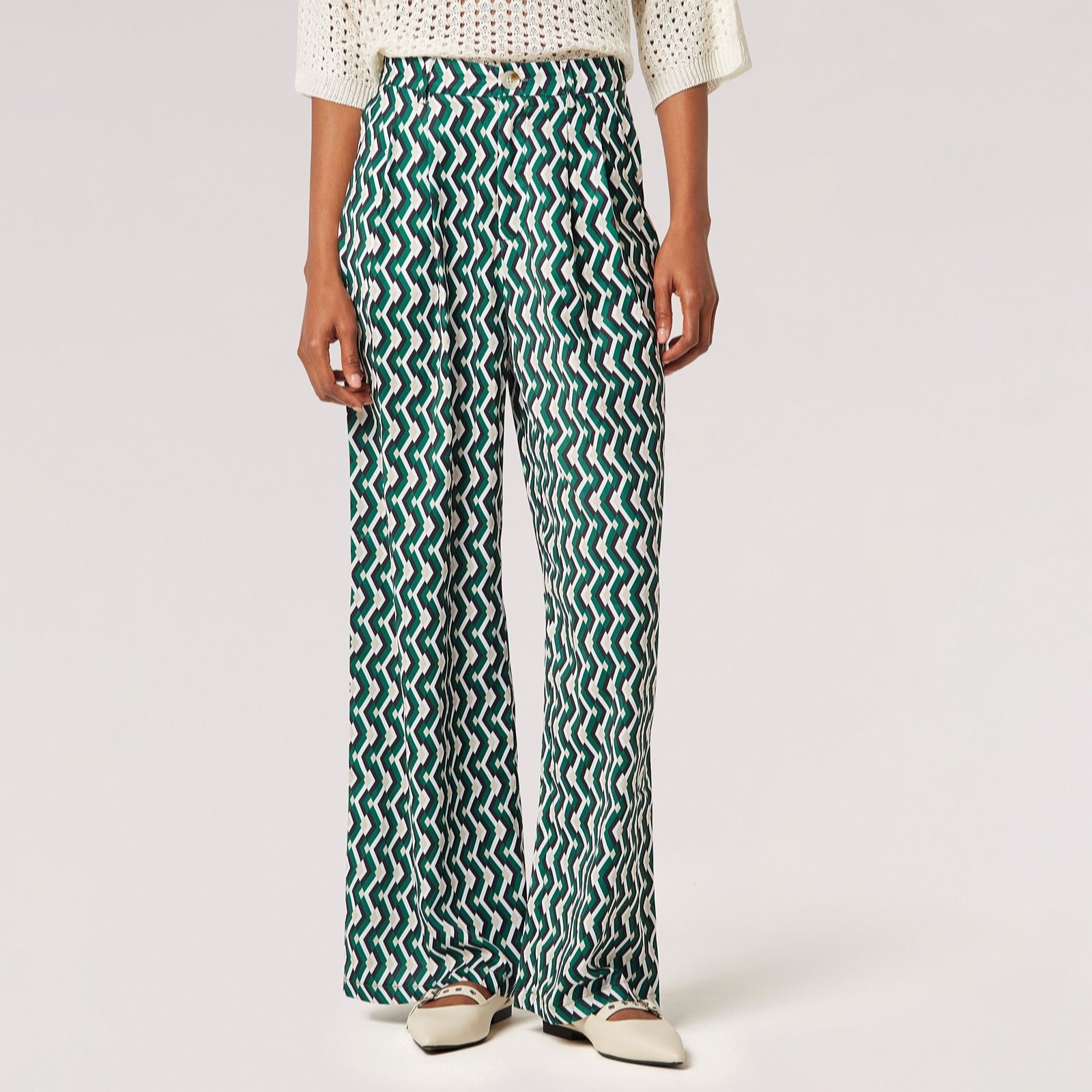 Apricot Geo Palazzo Trousers