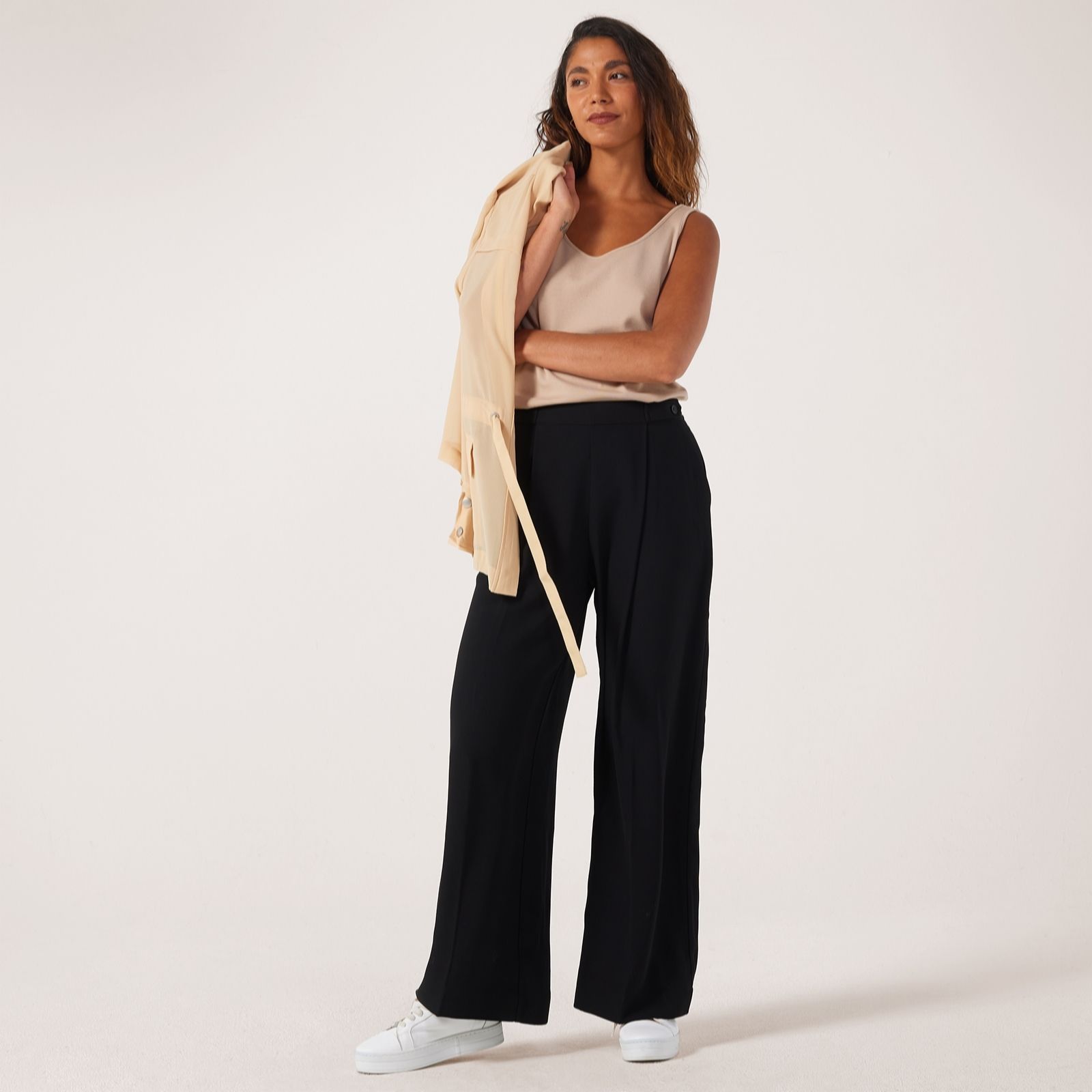 MarlaWynne Crepe GGT Trousers With Tab Detail women's