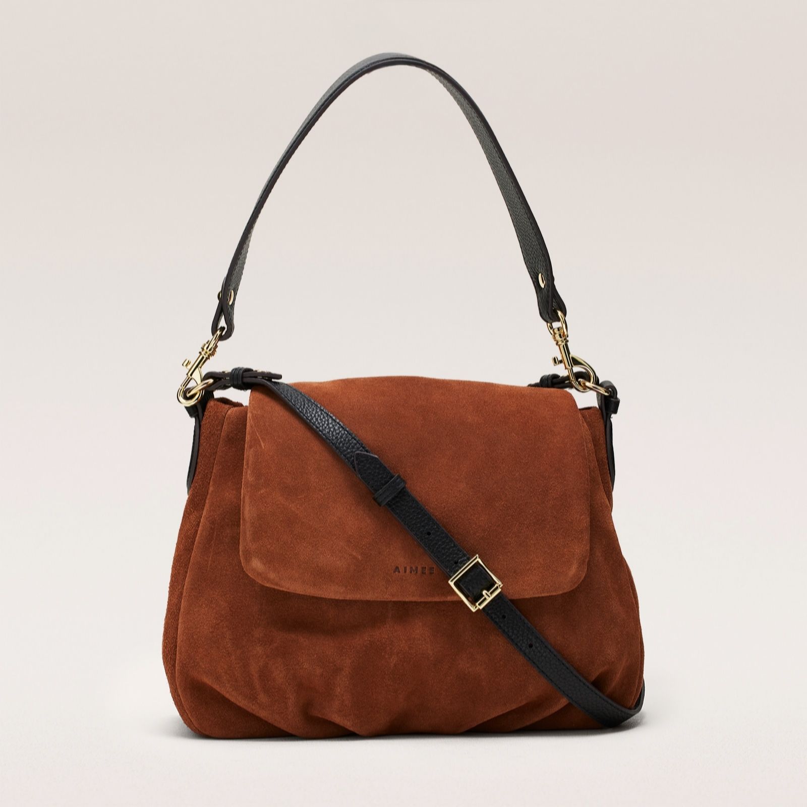 Aimee Kestenberg Chestnut Suede Delray Convertible Suede Handbag