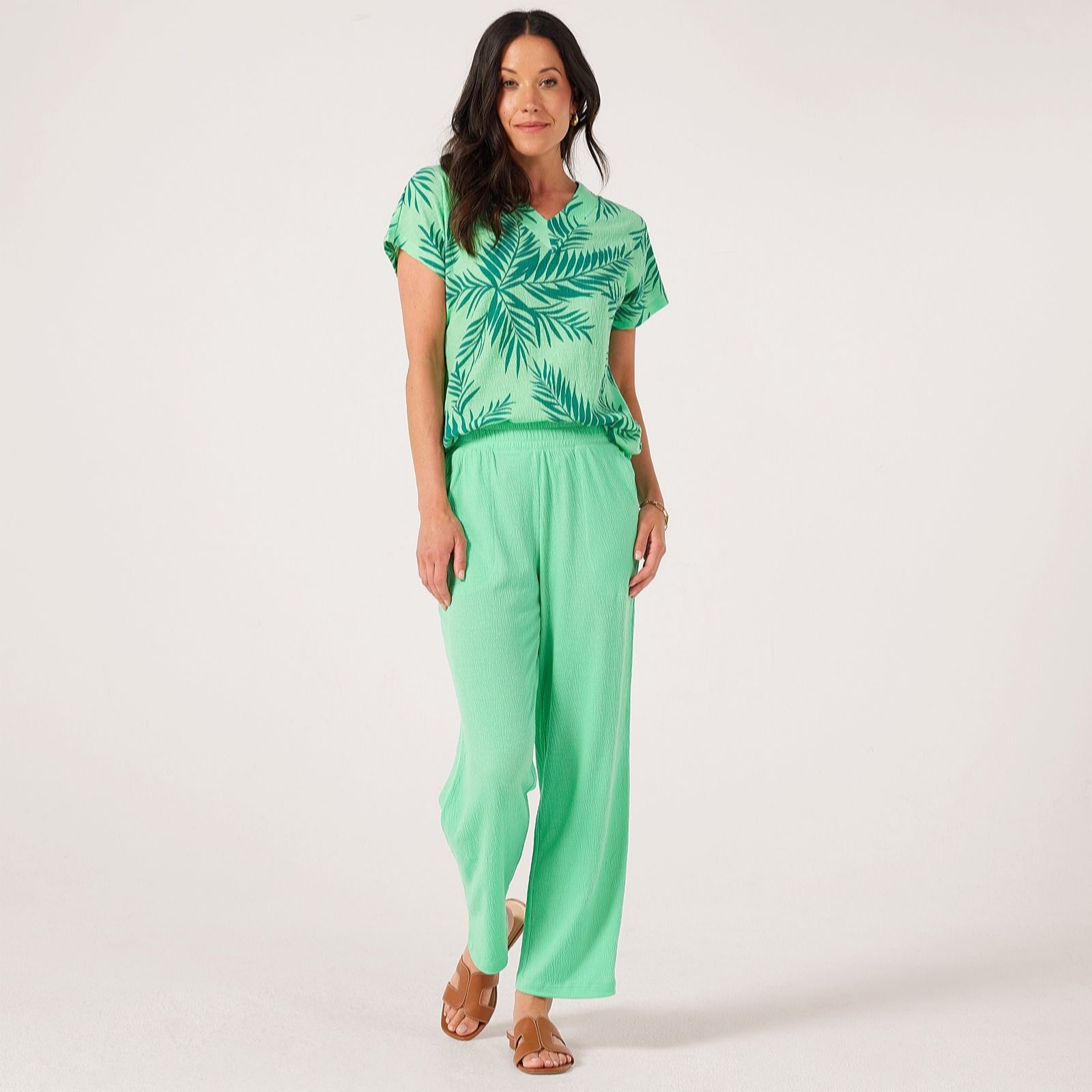 Denim & Co. Linen Ankle Trousers Petite women's