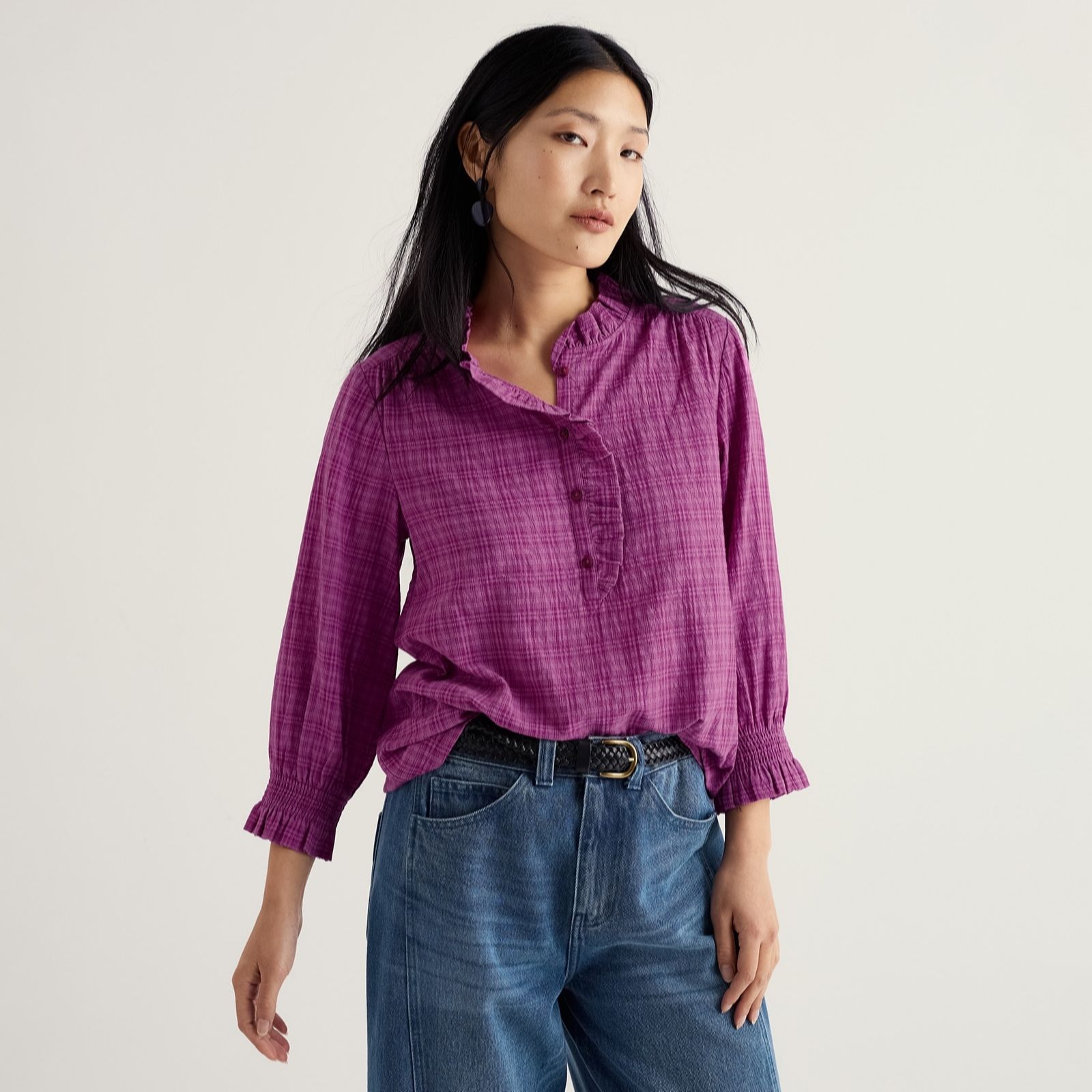Seasalt Cornwall Bright Orchid Feather Star Top