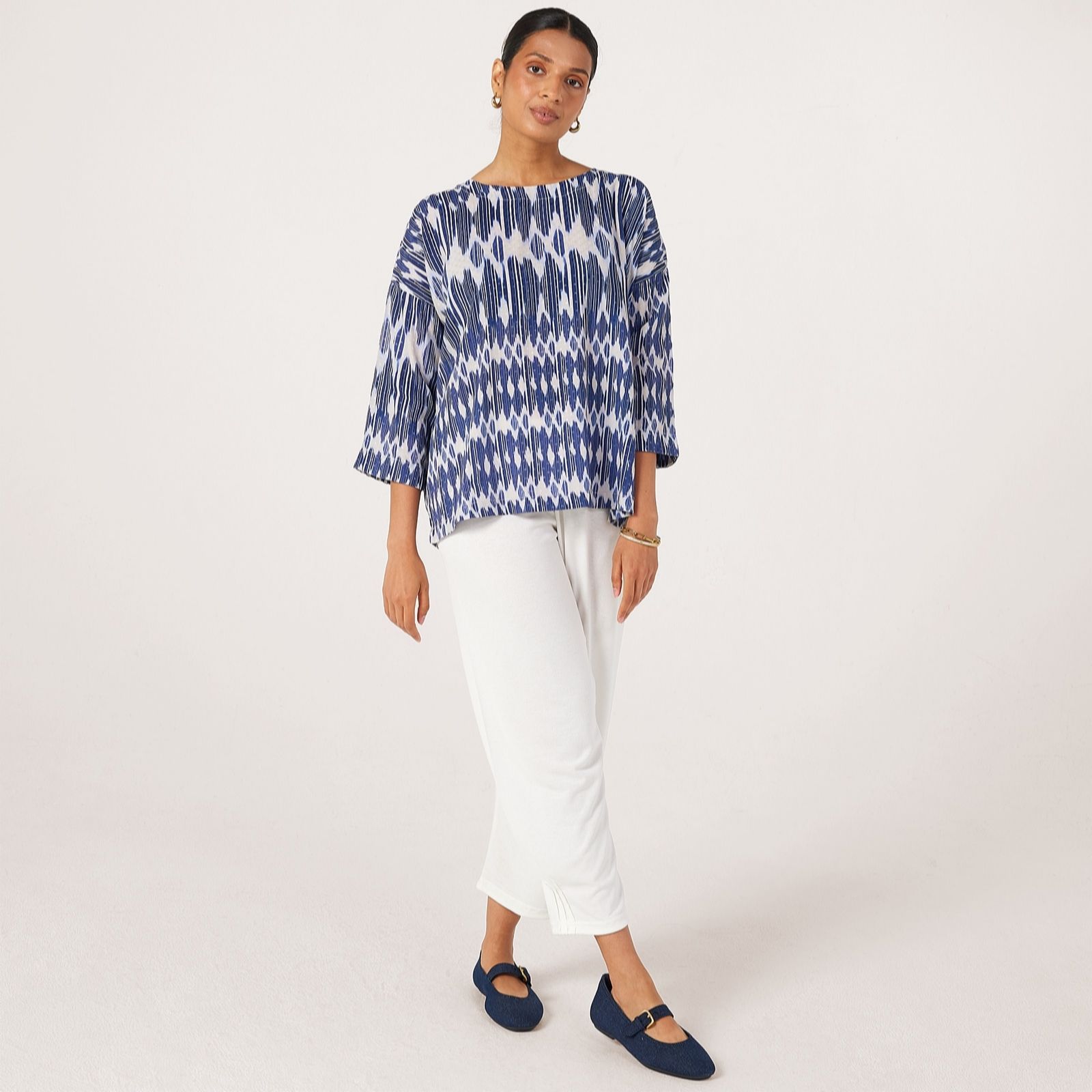 Masai Copenhagen Blue Becca 100% Viscose Printed Top