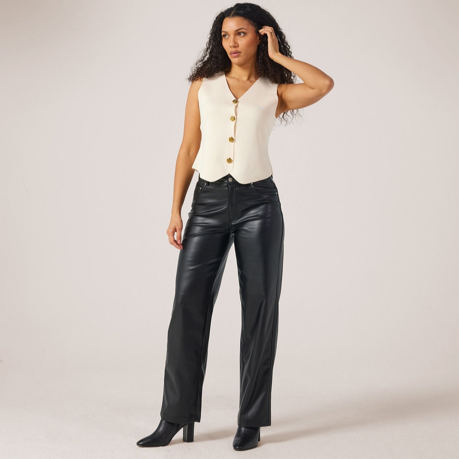 Only Black Kiri Faux Leather High-Waisted Trouser