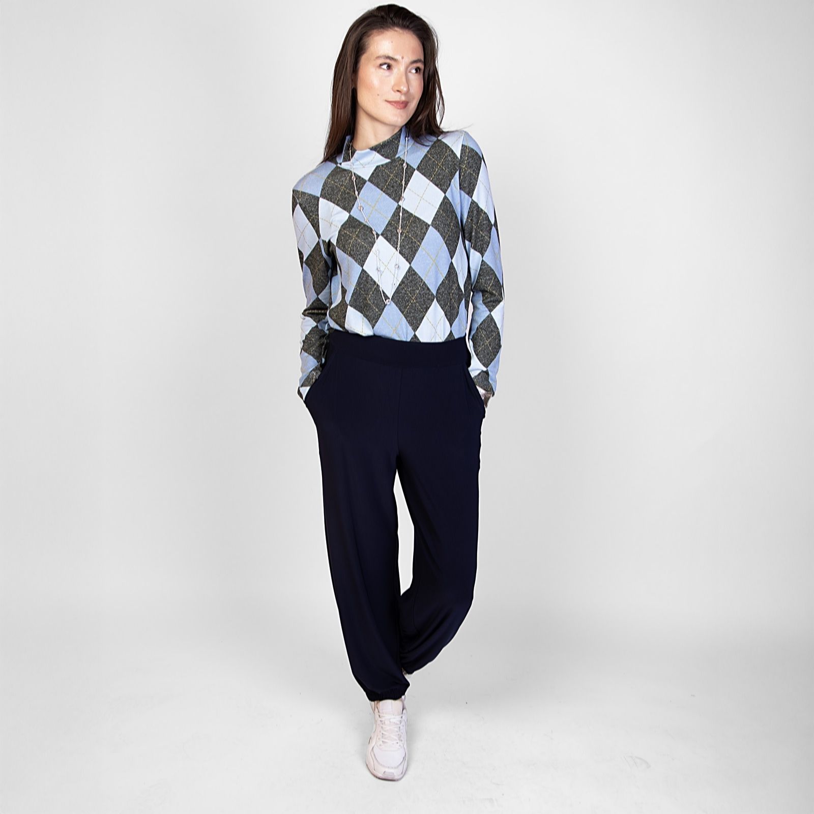 Kim & Co Deluxe Brazil Jersey Iris Jogger Standard Trousers with Po... women's