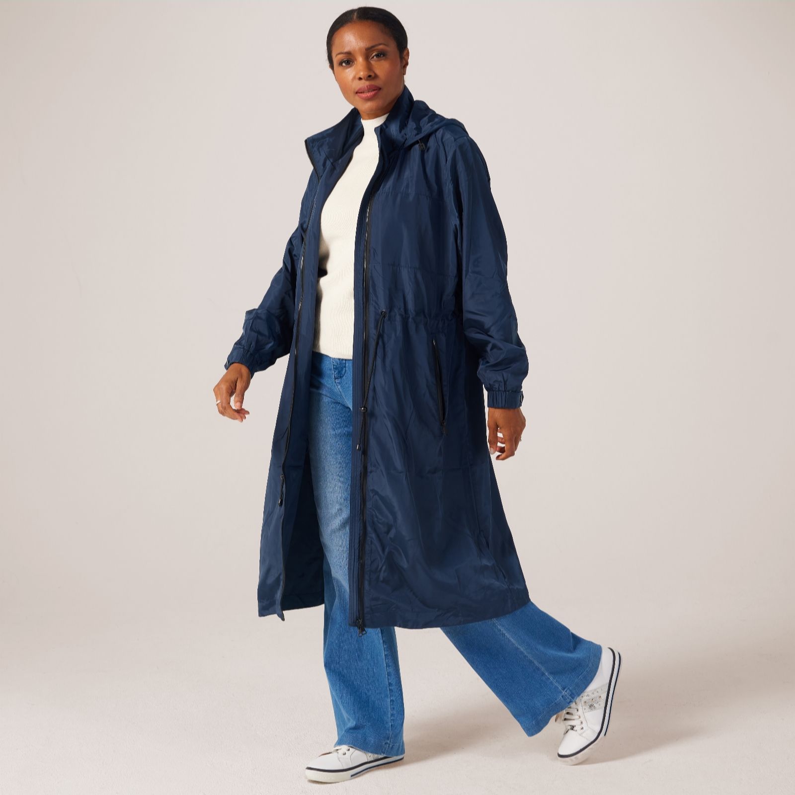 Malissa J Longer Length Parka Style Jacket with Concealed Hood