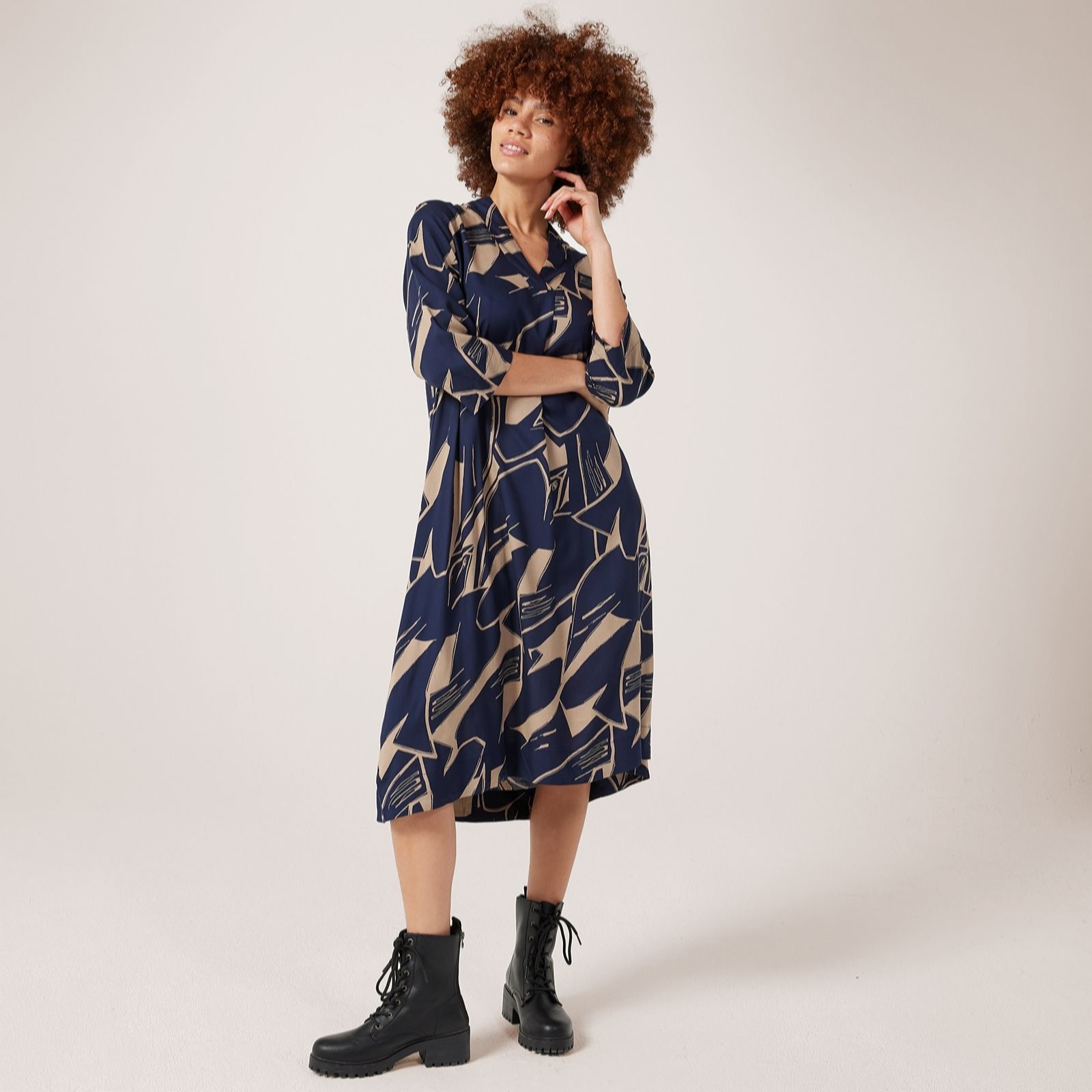 Masai Copenhagen Dijon Nasiso Printed Classic Viscose Dress