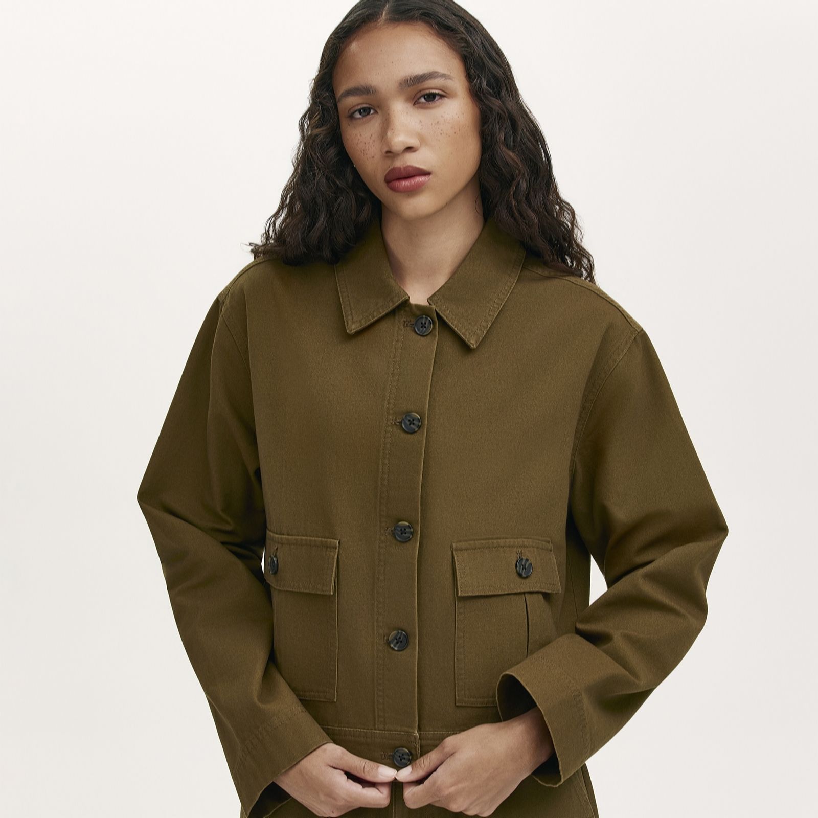 Finery London Kelsie Cotton Canvas Button Up Jacket women's