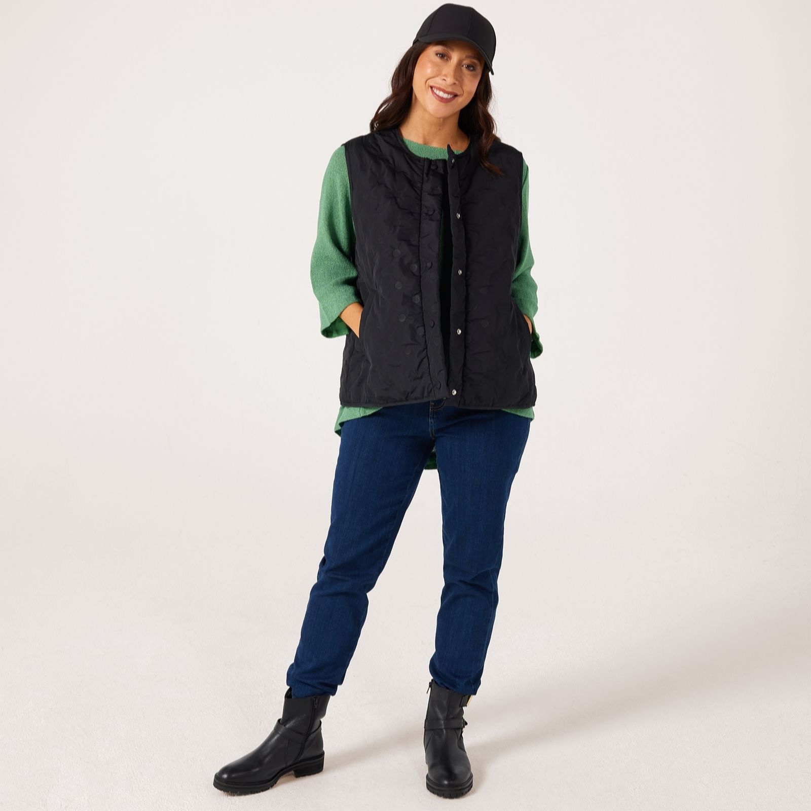 Masai Copenhagen Women's Grass Green Tutta Quilted Dot Padded Gilet
