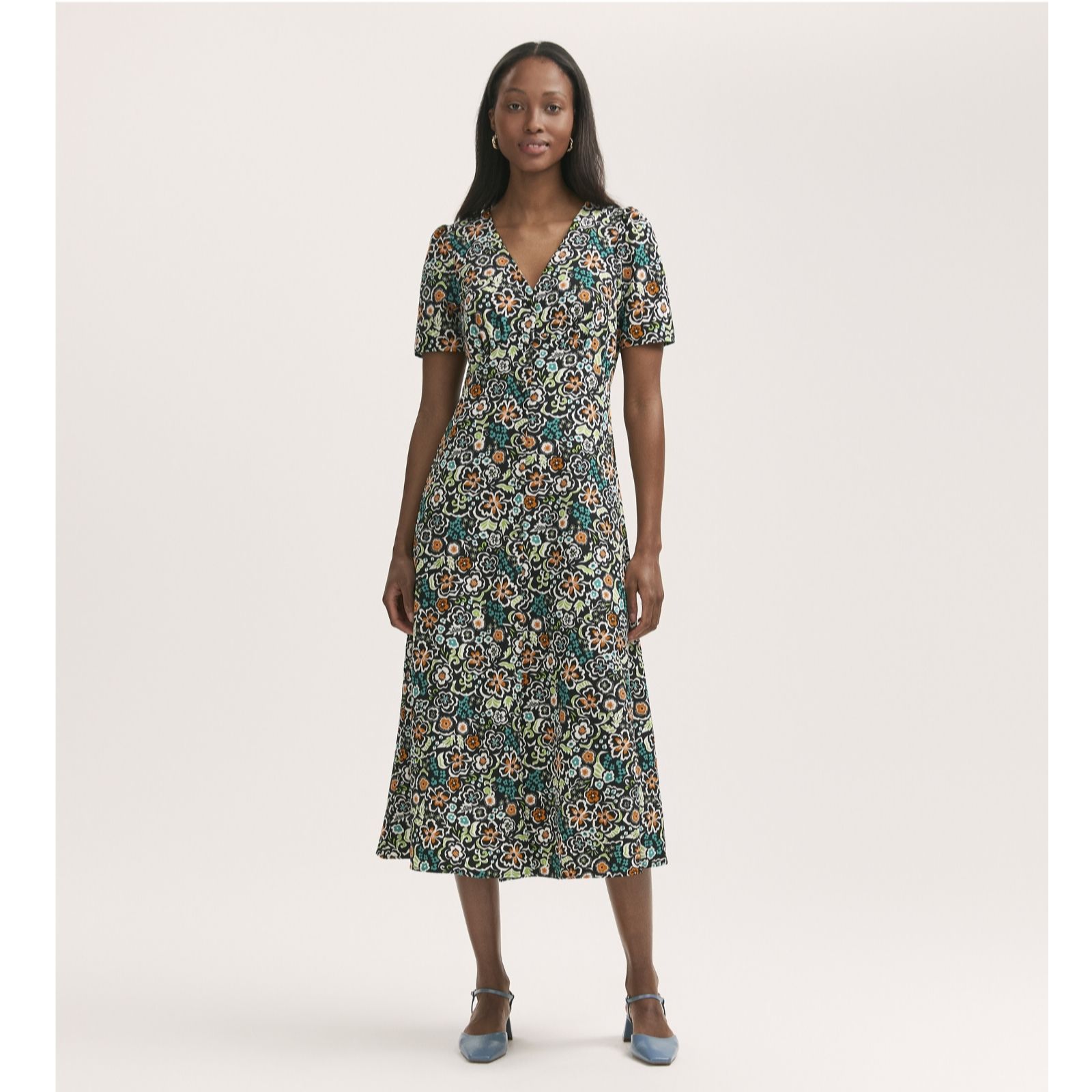 Finery London Martina Printed Crepe Midi Dress women's