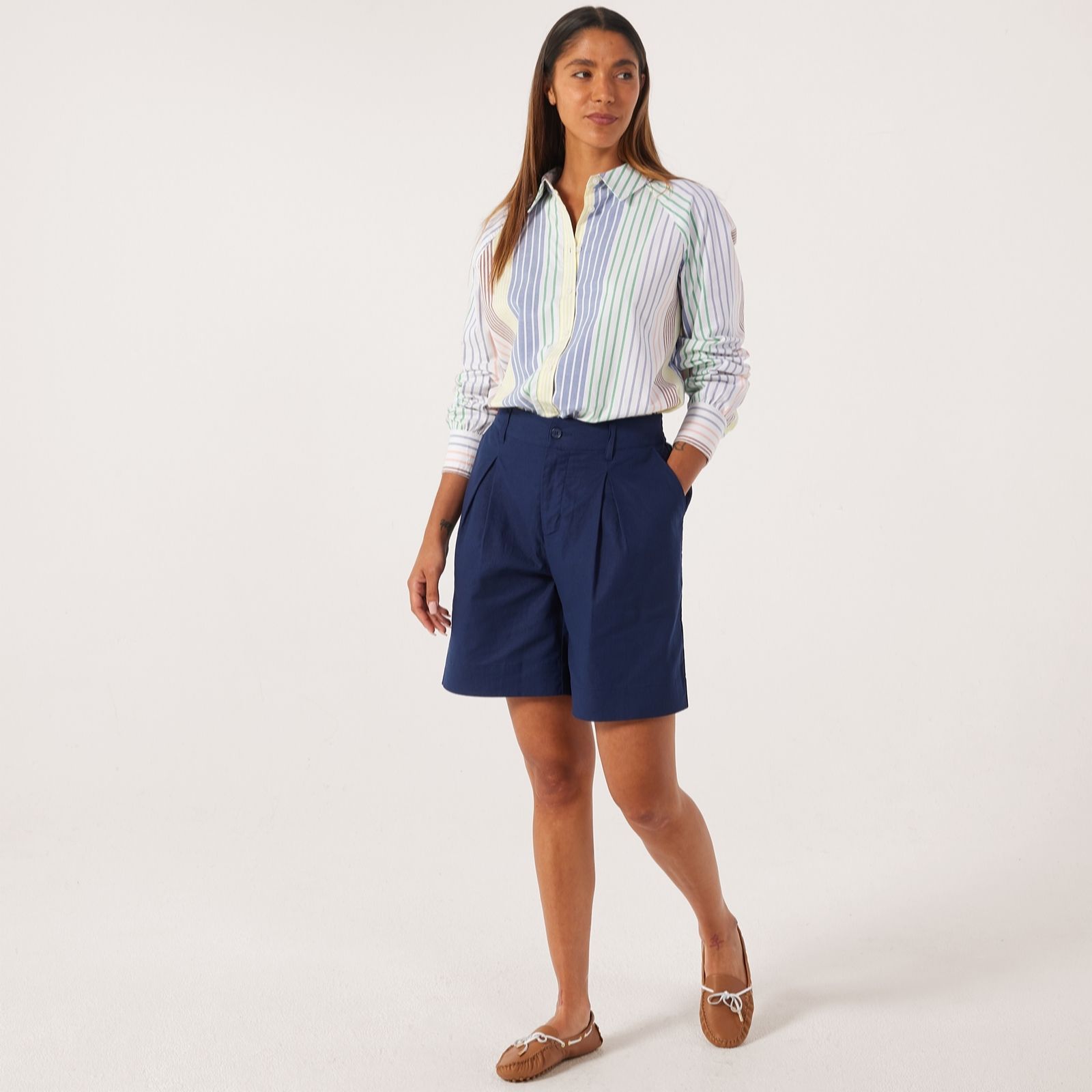 Ben De Lisi Khaki Linen Shorts