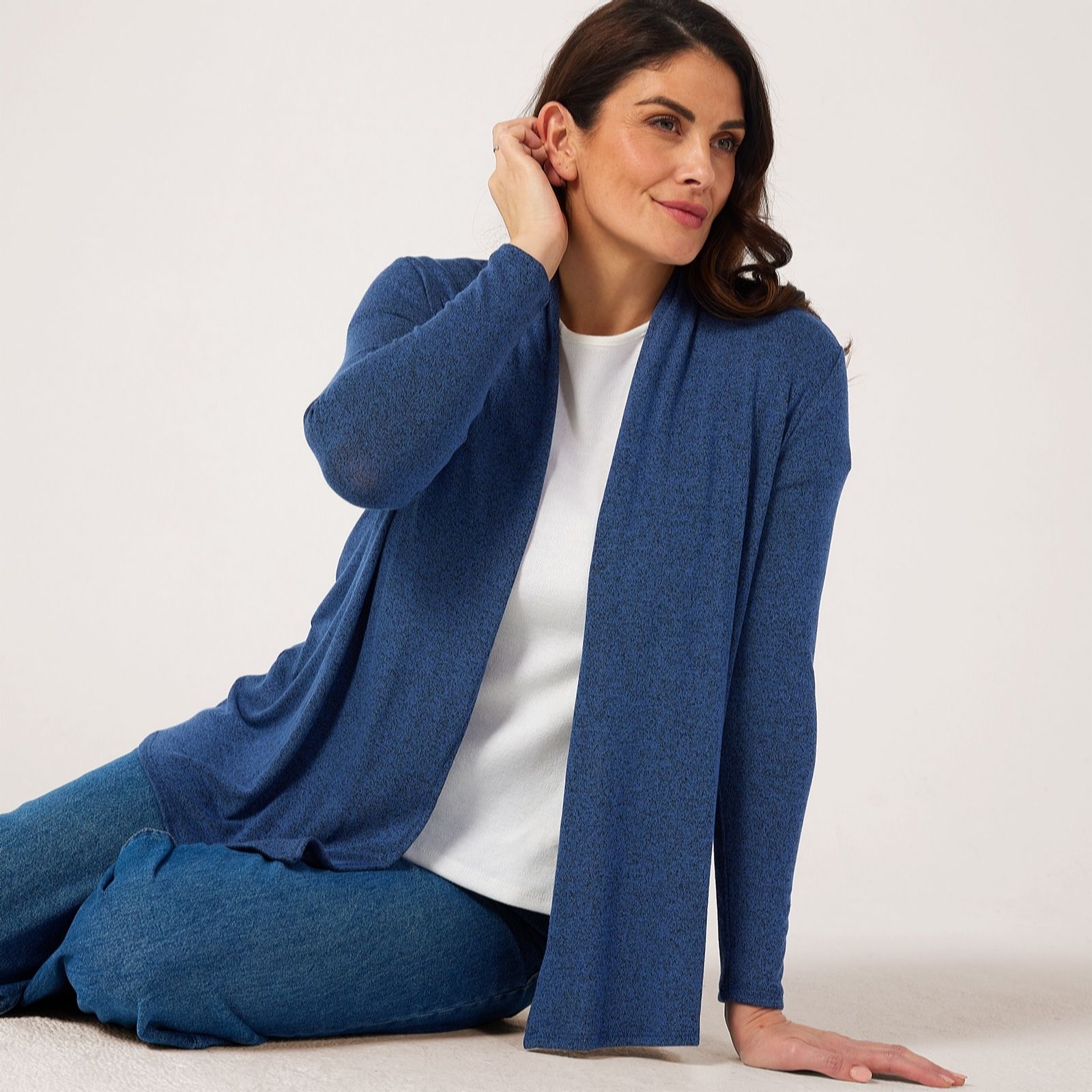 Kim & Co Birch Fine Sweater Knit Edge To Edge Cardigan
