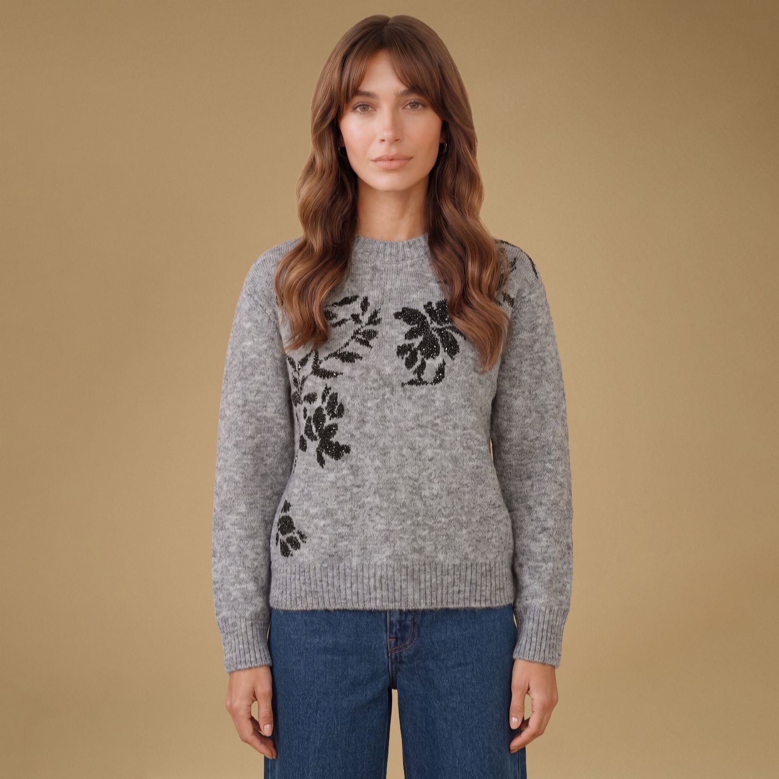 Oasis Floral Print Placement Jumper women's