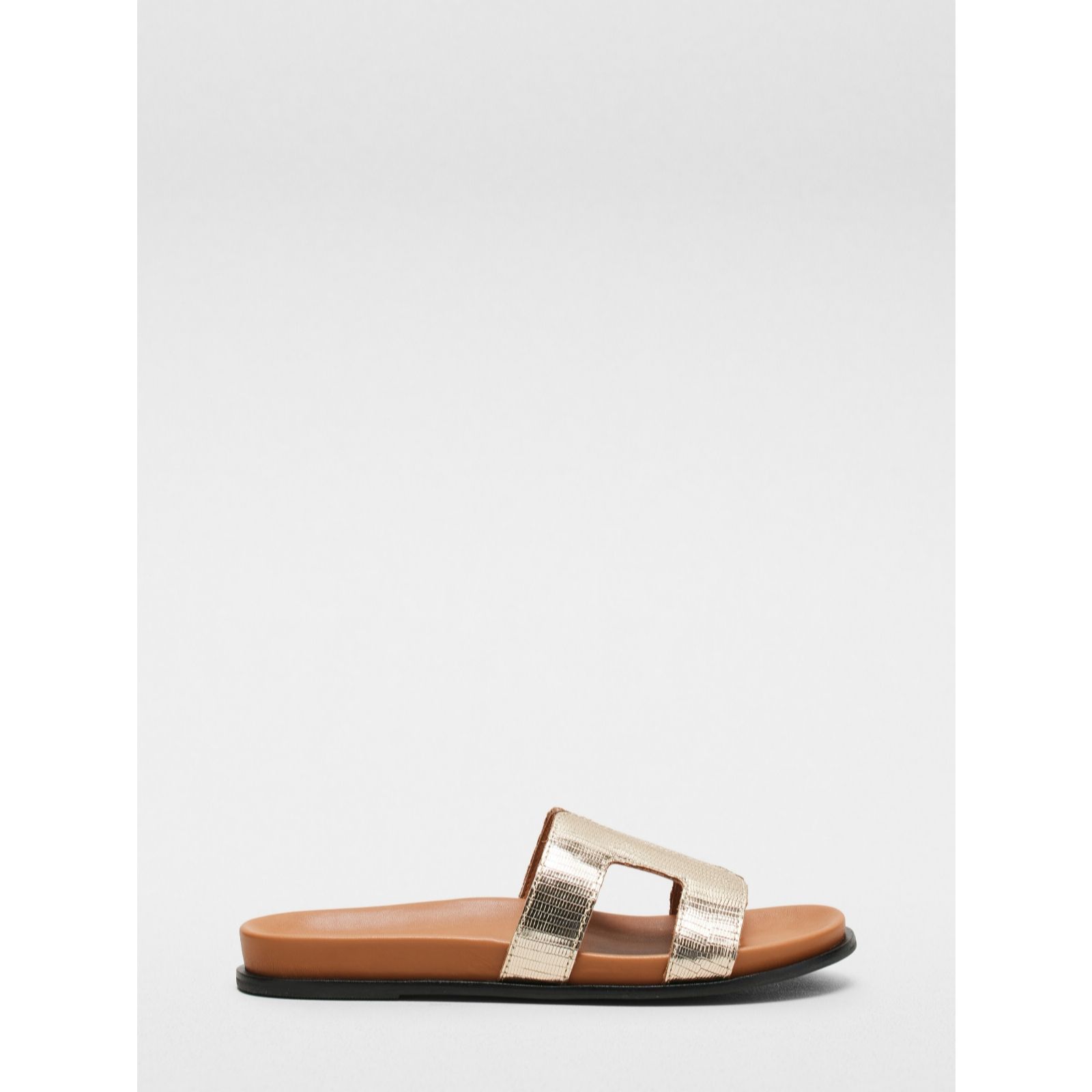 Dune White London Loupa Slide Sandal