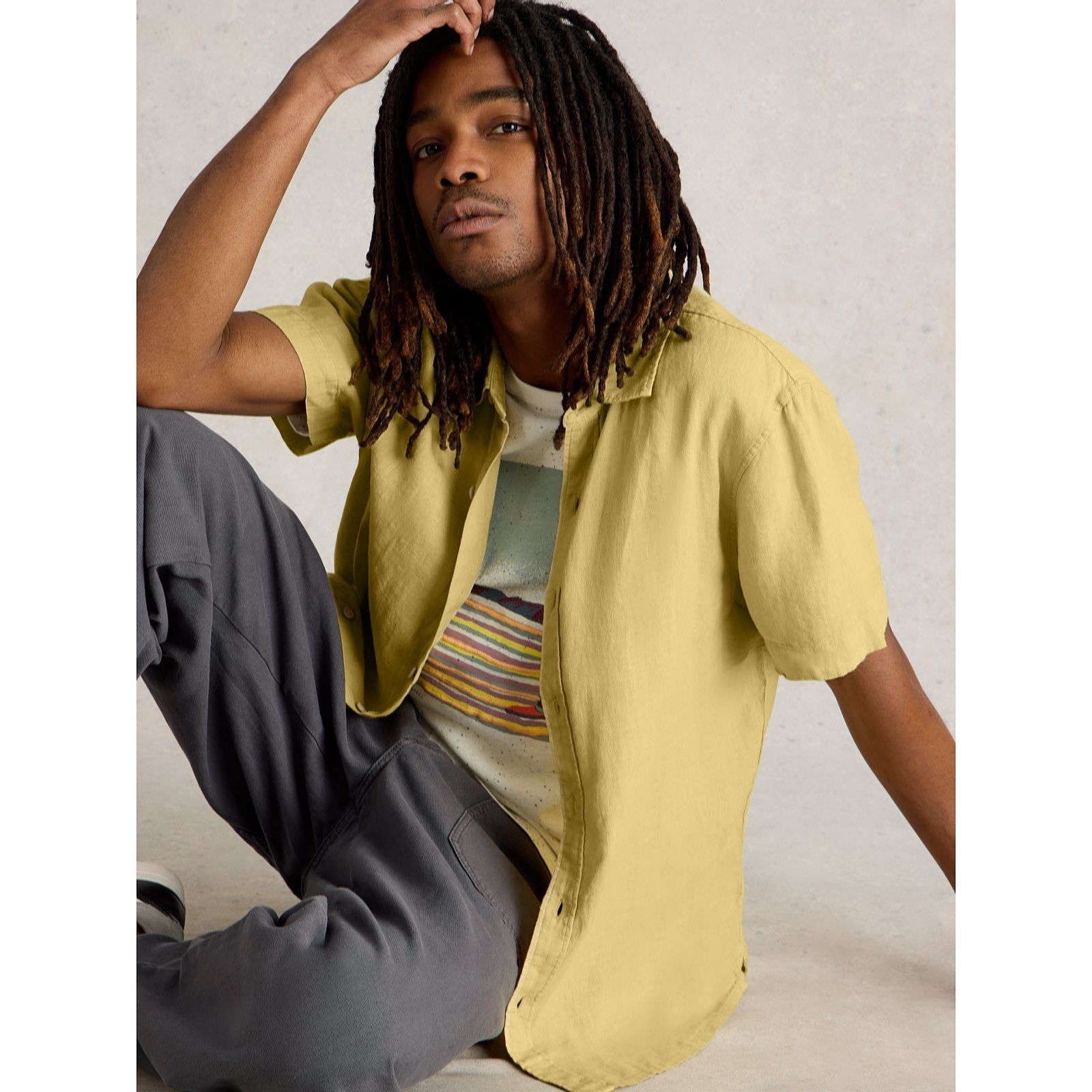 White Stuff Men's Keswick Short Sleeve Linen Shirt