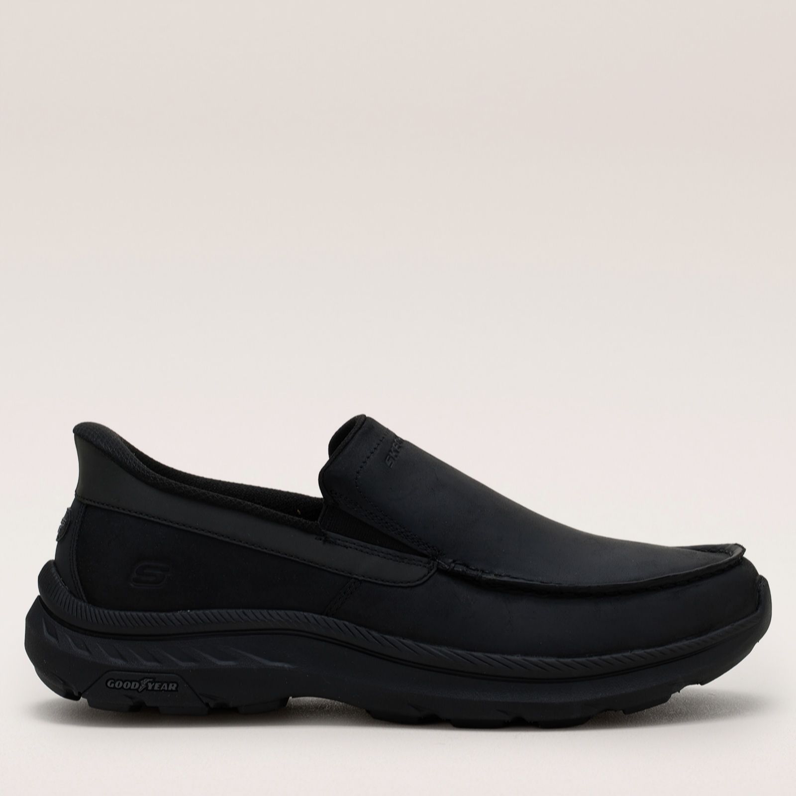 Skechers Men's Slip-ins Relaxed Fit: Pollard - Osgood Shoes in Black, Size 11 | Leather/Synthetic/Textile