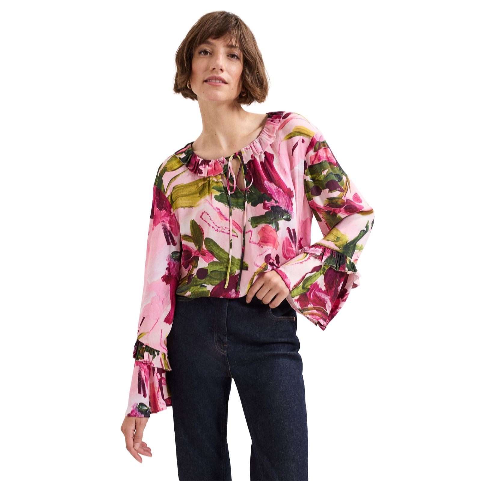 Phase Eight Andi Fluted Sleeve Floral Printed Blouse women's