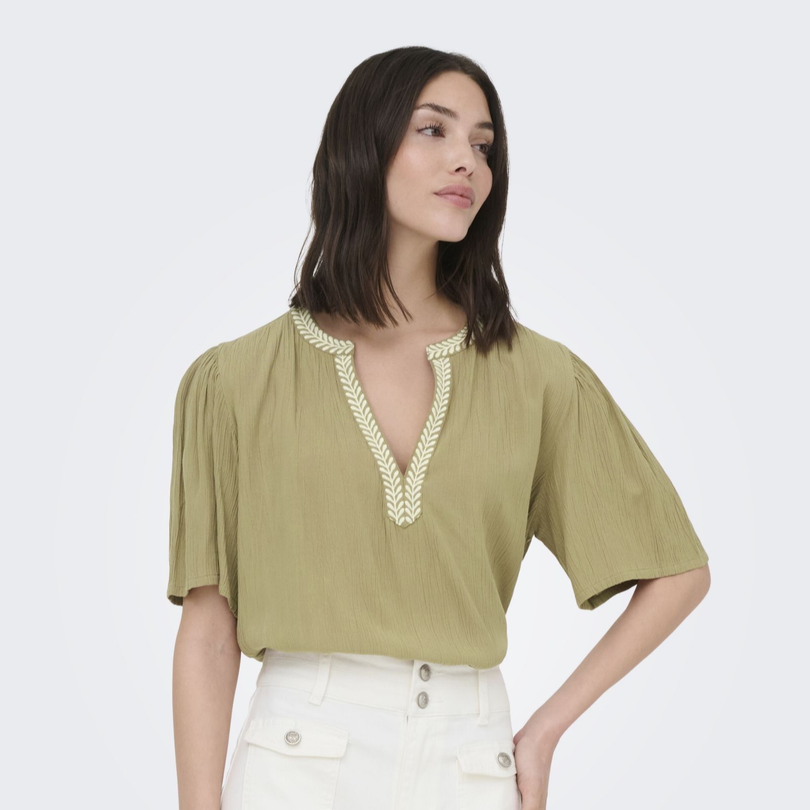 Jdy Black Liva Embroidered Top