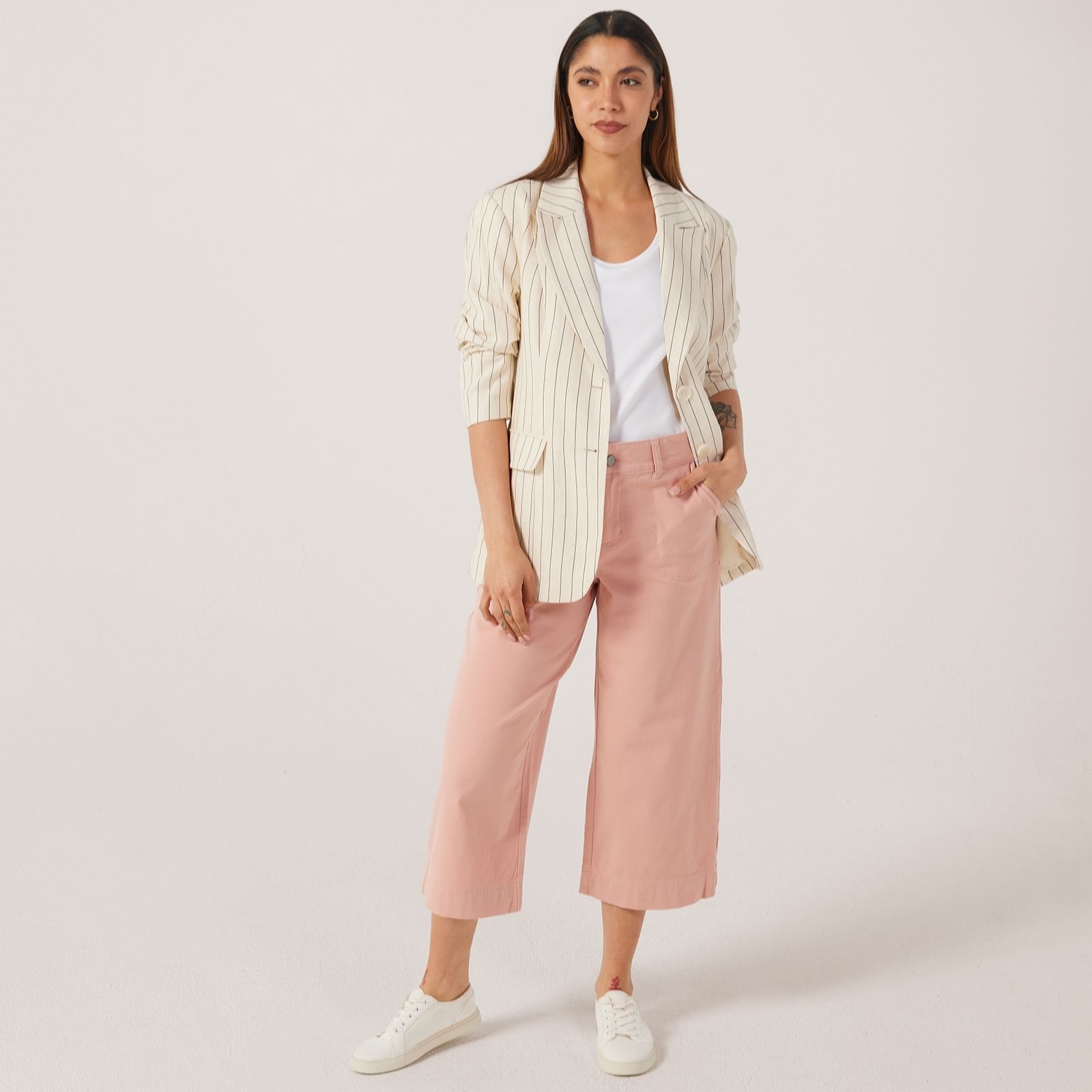Ben De Lisi Blue Wide Leg Cropped Jeans Standard