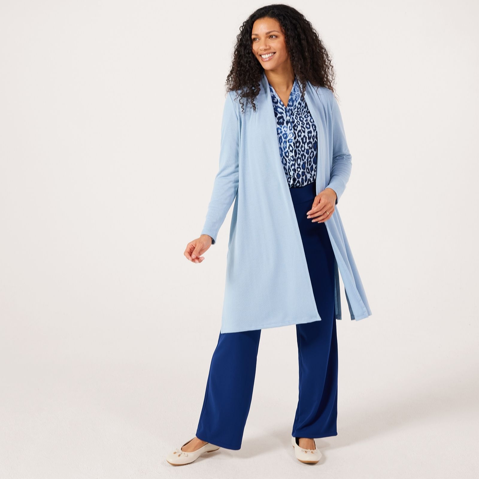 Kim & Co Aubergine Soft Touch L/S Long Cardigan