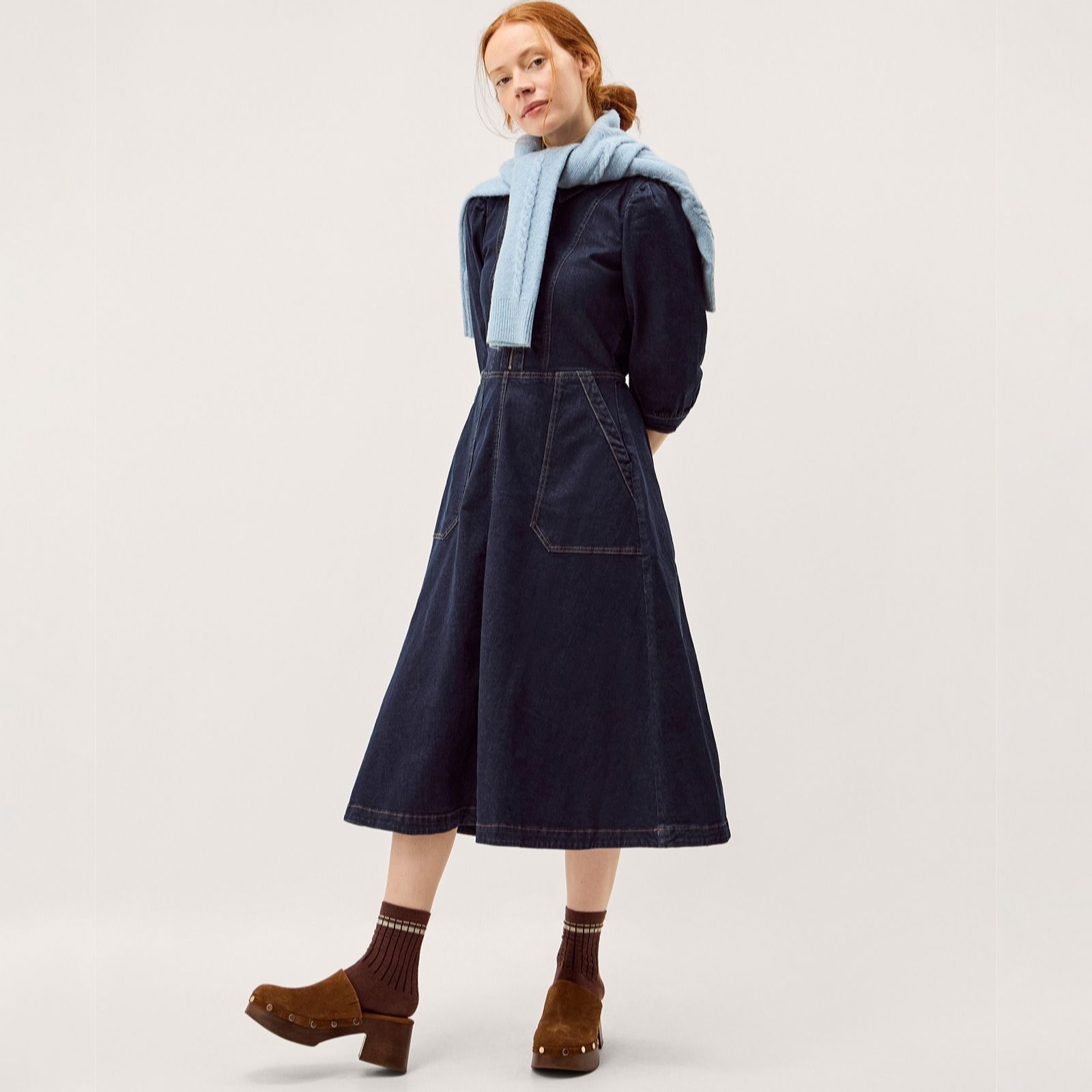 Monsoon Women's Indigo Erin Zip Front Dress
