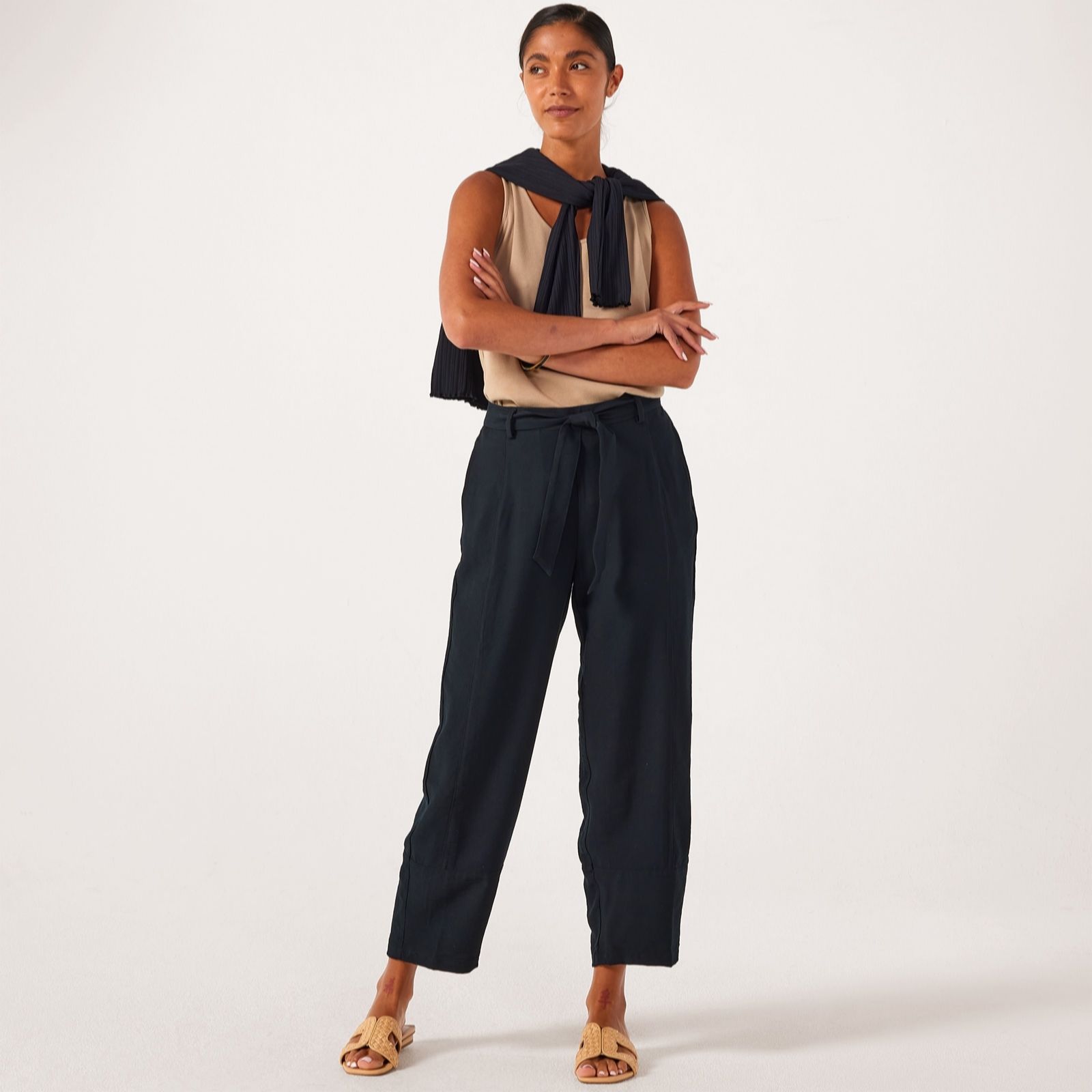 Marlawynne Sand Sedona Lantern Seamed Trousers