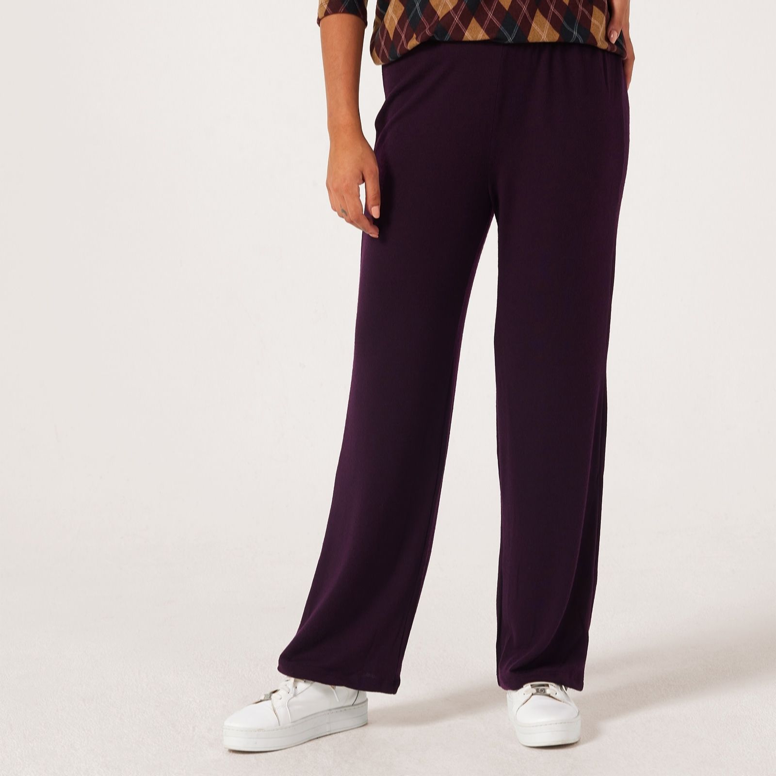 Kim & Co Aubergine Soft Touch Cintia Straight Leg Standard Trousers