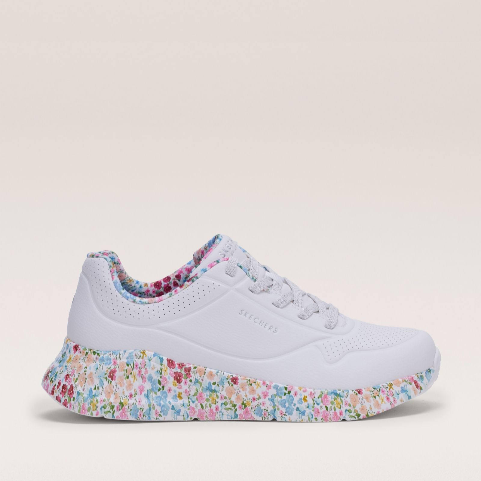 Skechers White Uno Lite Subtle Prints Trainers
