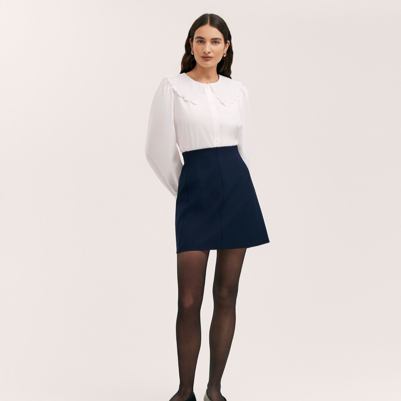 Finery London Women's Helia Ponte Jersey Mini Skirt in Dark Brown | Size: 8